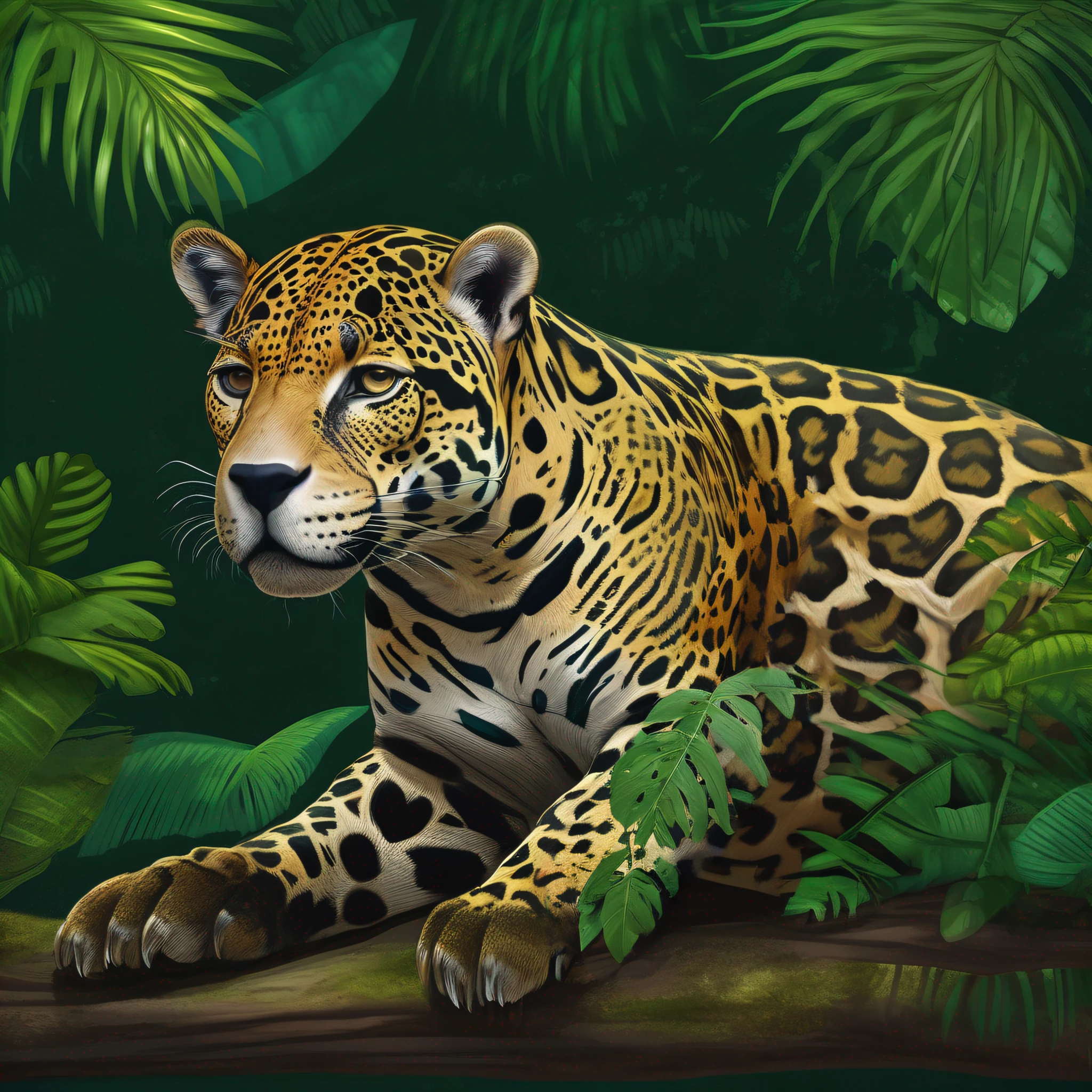 Recompose the image of the jaguar that was erased