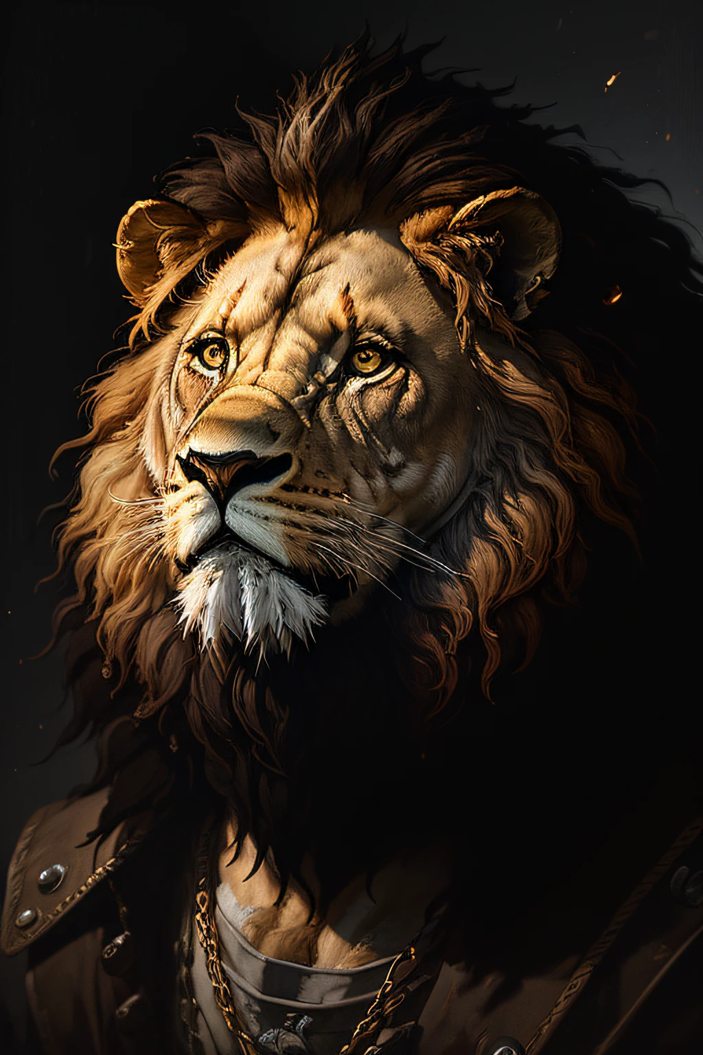 masterpiece, best quality, ((well detailed lion)), (extremely detailed 8k CG unit wallpaper), professional majestic oil painting by Ed Blinkey, Atey Ghailan, Studio Ghibli, by Jeremy Mann, Greg Manchess, Antonio Moro, trend in ArtStation, trends in CGSociety, Intricate, High Detail, Sharp Focus, dramatic and photorealistic painting art by midjourney and greg rutkowski