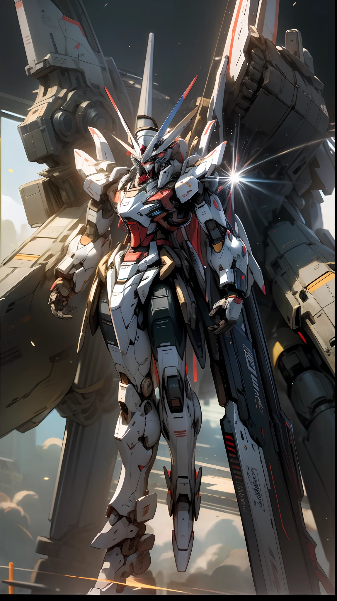 There is a large robot standing on the platform with female mecha, best anime 4k konachan wallpaper, detailed digital anime art, anime mecha aesthetics, detailed anime art, detailed anime artwork, anime wallpaper 4 K, anime wallpaper 4k, advanced digital anime art, 4k anime wallpaper, badass anime 8 k, anime art wallpaper 4k, anime art wallpaper 4k