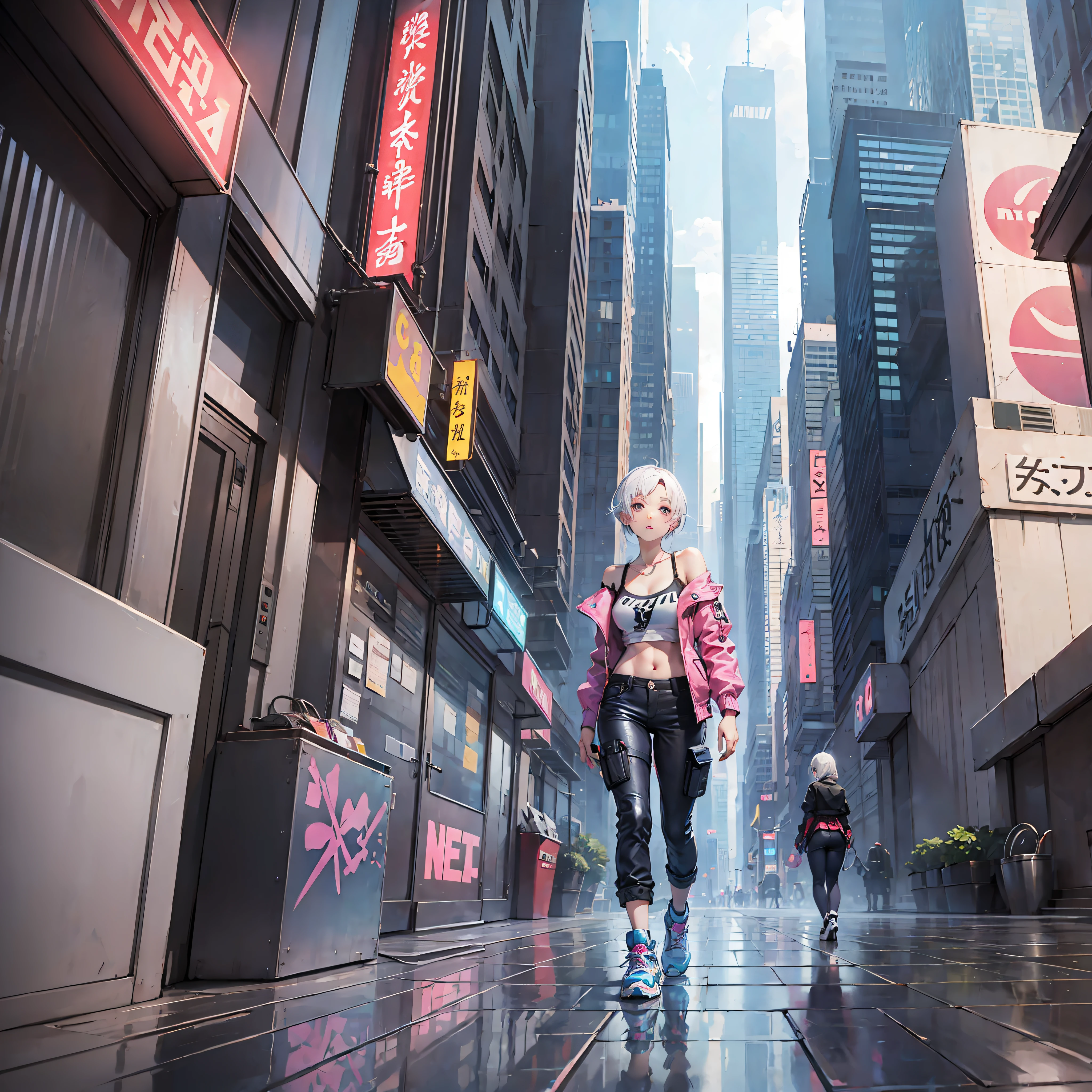 Asian Princess in a Cyberpunk city environment --auto