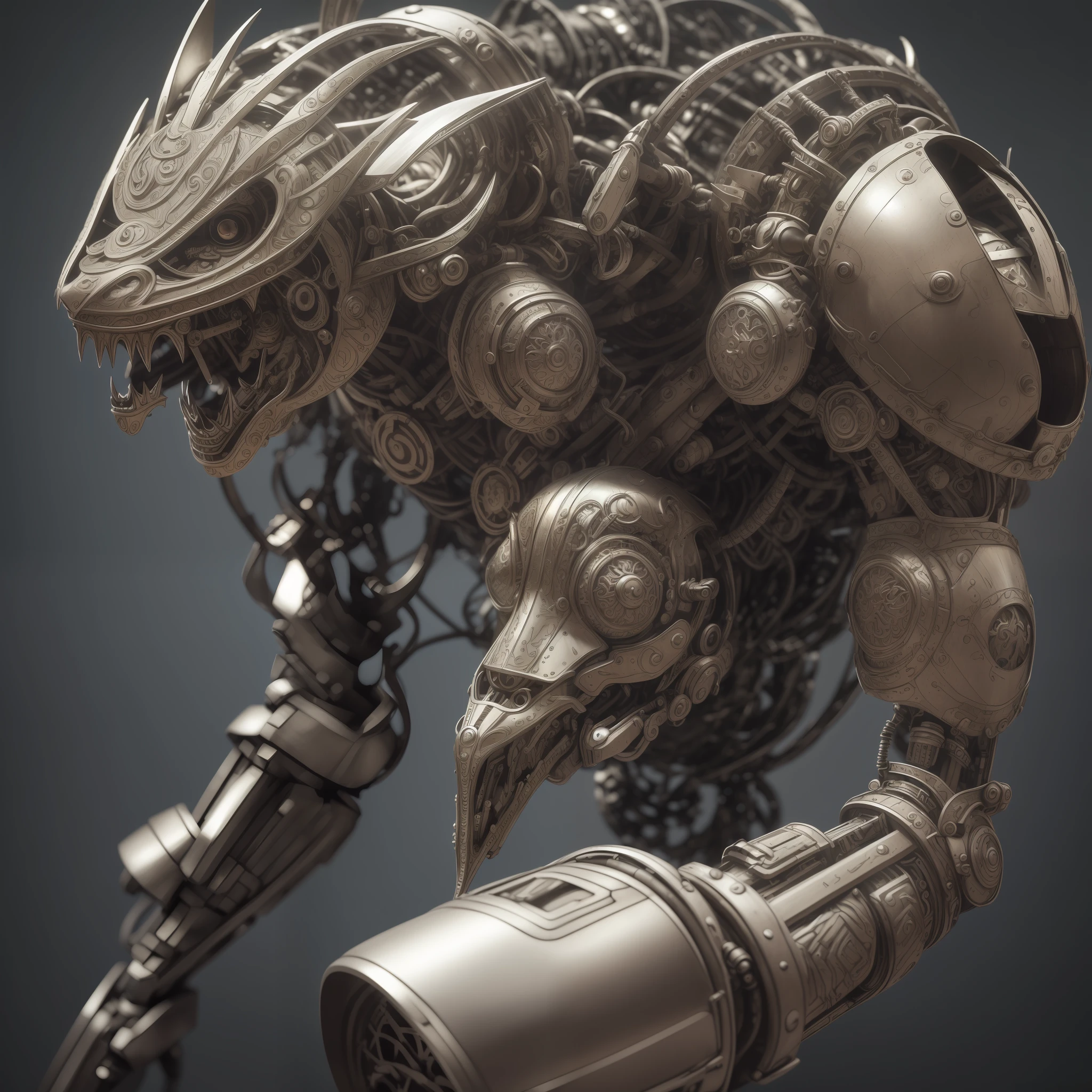 troll, 独奏, The whole body is made of metal, (A cyborg:1.1), ([tail | Detailed wire]:1.3), (intricate detail), HDR, (intricate detail, hyperdetail:1.2), Cinematic Frame, vignette, in the center, “Hyper-realistic textures," "Exact Details,” “Realistic still life,” “Realistic portraits,” “Realistic landscapes. --auto