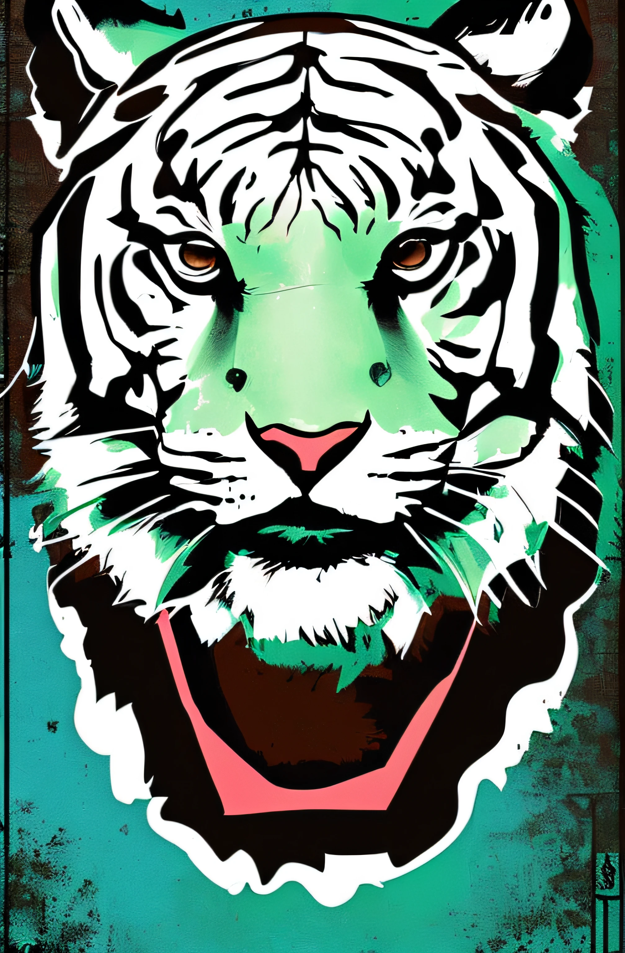 (samdoesarts:1.3), nvinkpunk, steel and ice, Dystopian iron punk, flurry, particles, techno-organic (tiger) horrifying mutation, portrait, back lighting, abstract, painting, painted by famous artists, aethereal, liquid, abstract, Mastery painting, ighly detailed, the best quality, HighestQuali, realistic illumination, superdetailed, hyperrealistc, limited palette flat color