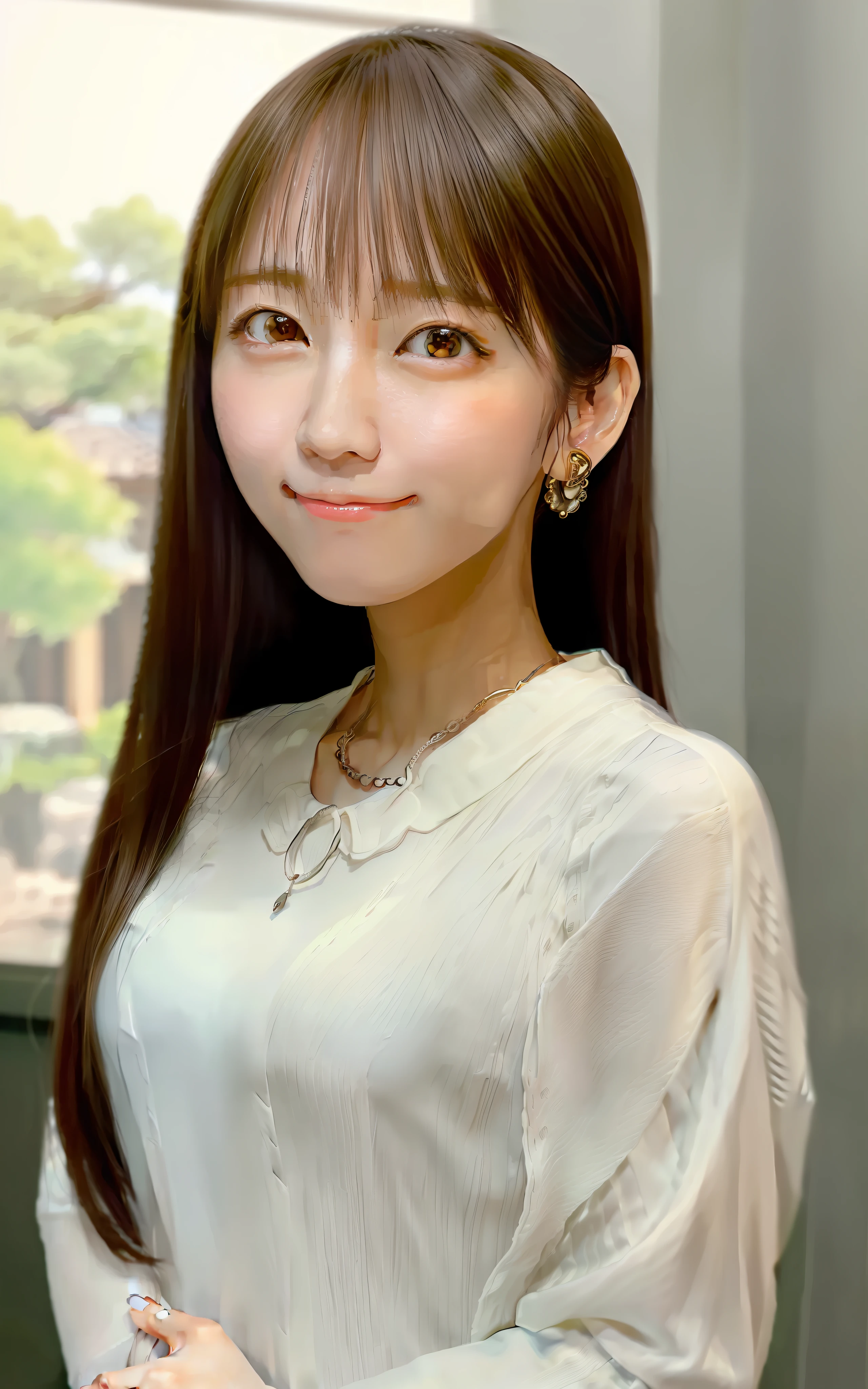 Close up portrait of woman in sleeveless sweater and necklace, With long hair, young cute wan asian face, Gorgeous young Korean woman, 8K selfie photo, Beautiful Asian Girl, gorgeous chinese model, Riho Yoshioka, Beautiful young Korean woman, Young adorable Korean face, 2 4 years old female model, Korean Girl