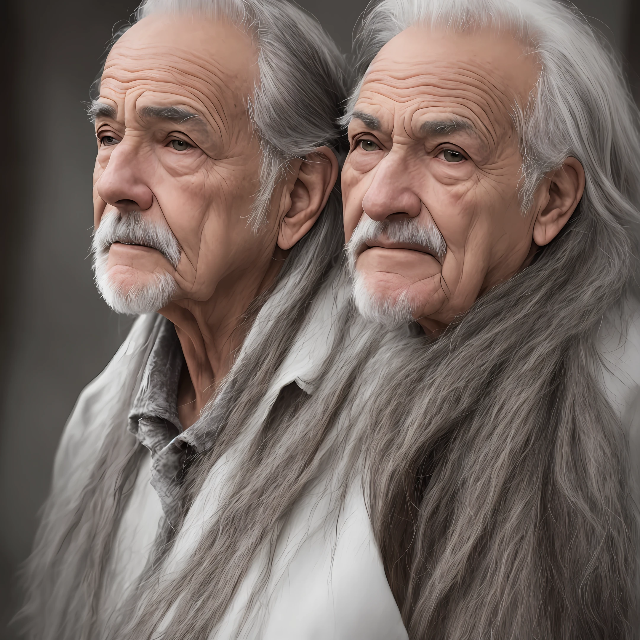 Imagem de um velho de 80 anos, rosto redondo, and in high resolution