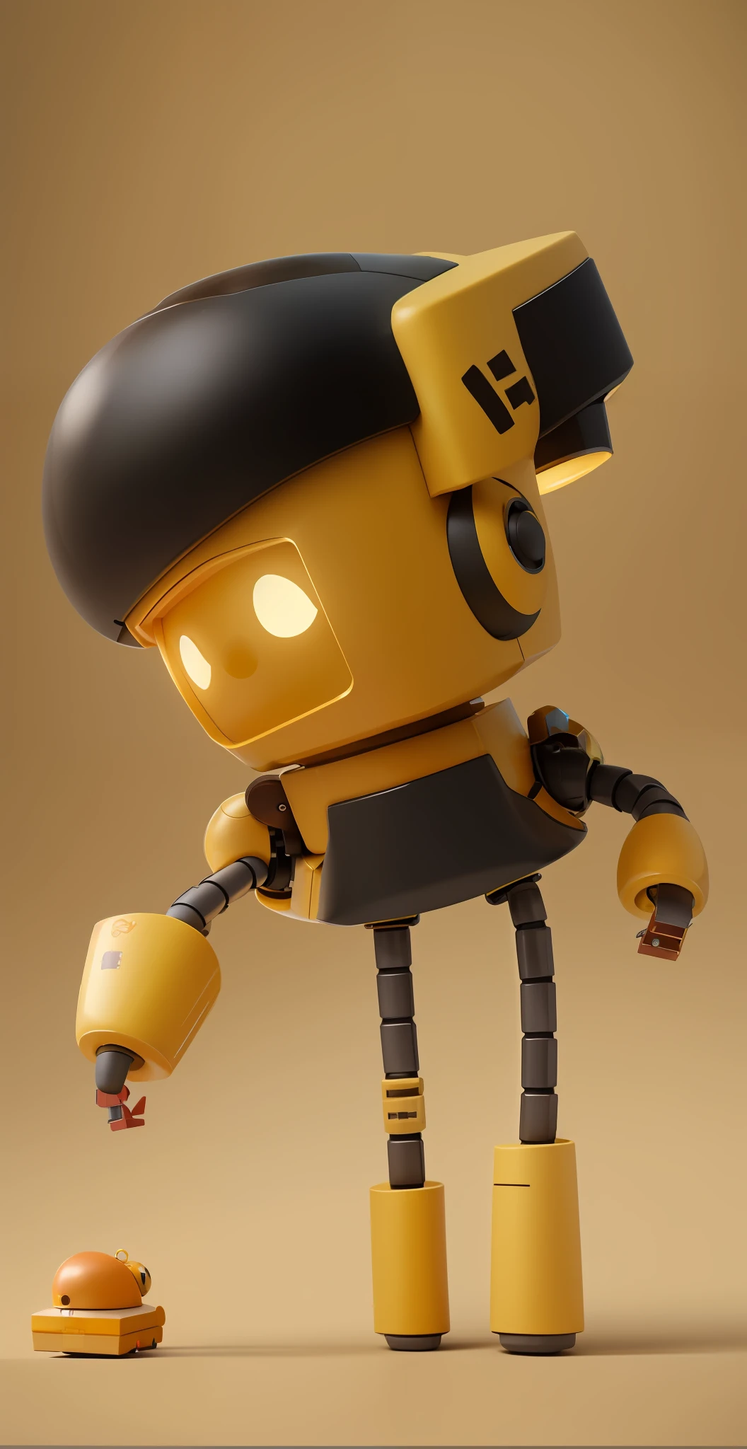 small robot, Robot made of screws and threads, alta qualidade, obra prima, forma humanoide, Whole body standing, sozinho.