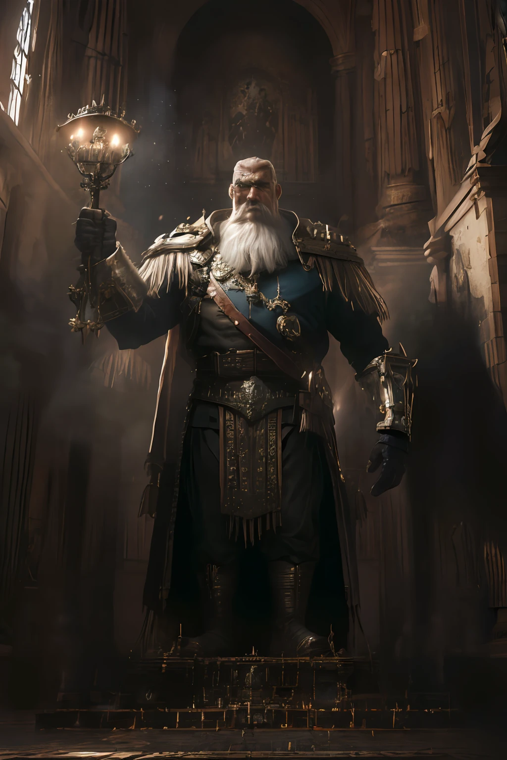 El brujo 3, Gerald de Rivia, Realista, dynamic lights, viejo, metraje completo, (fondo de pantalla 8k extremadamente detallado de la unidad CG), Pose imponente, Manos perfectas, cuatro dedos y un pulgar, Tendencia en ArtStation, tendencia en CGSociety, High detail, sharp-focus, dramatic, fotorrealista.