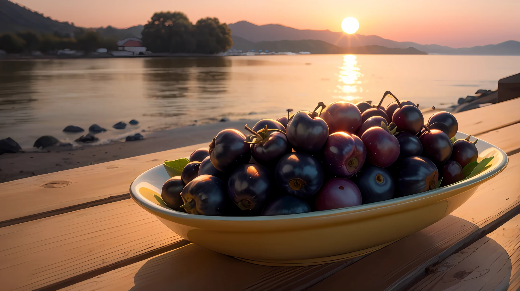 Uvas, uvas, uva, frutas, naturais, natureza, nature, linda, fotorrealism, por do sol, --auto