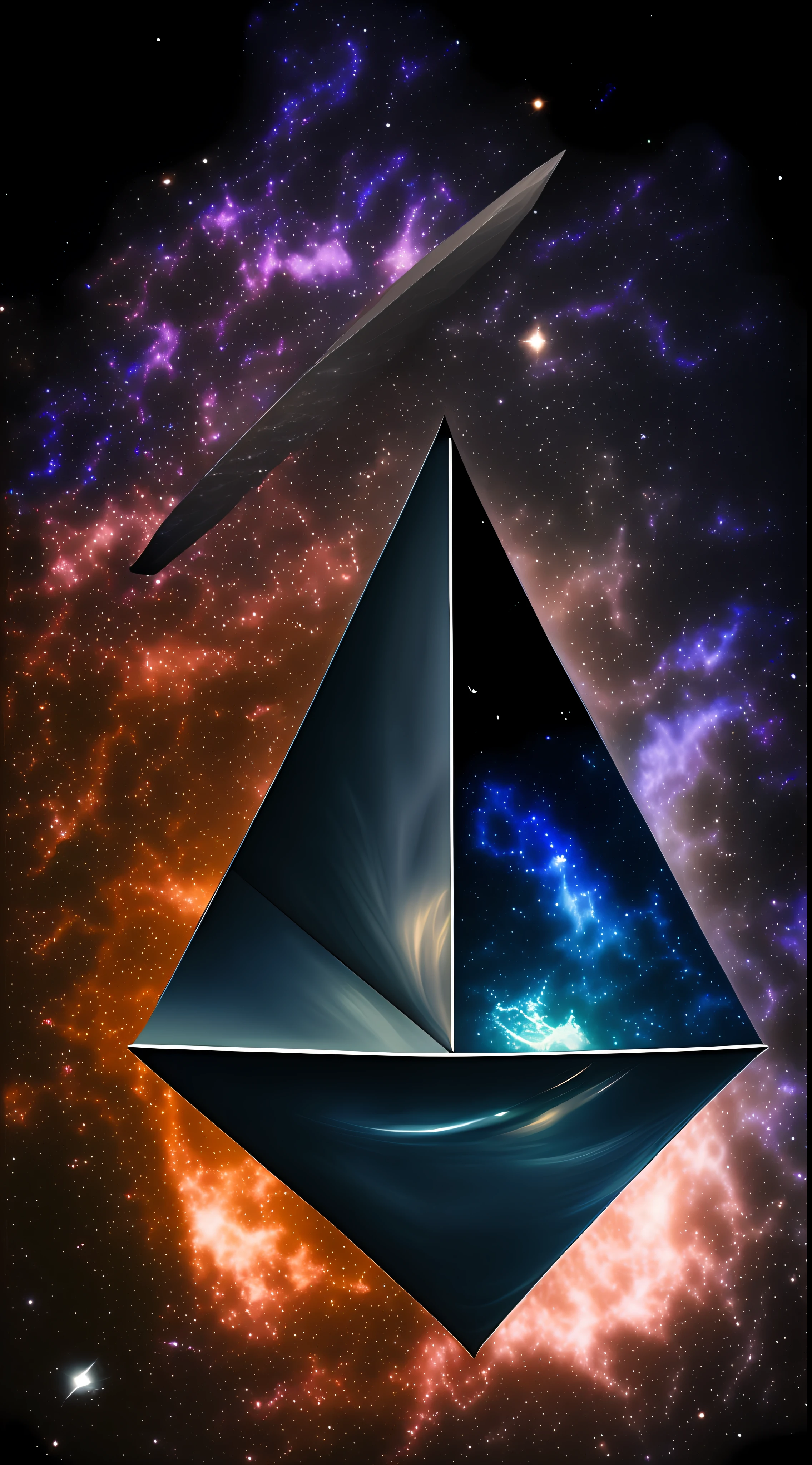 Black triangle floating in space [ sombrio ] --auto