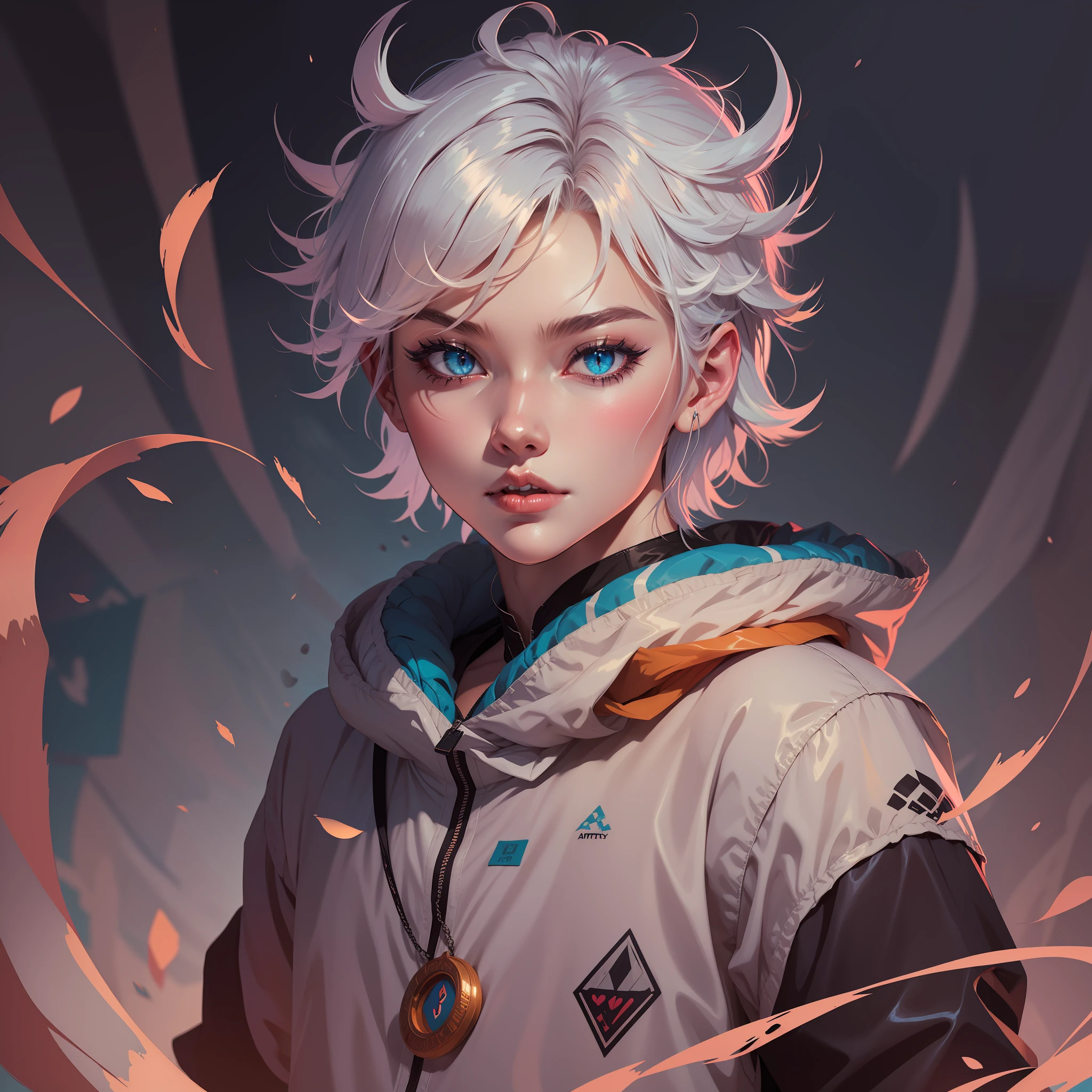 Um menino anime,(masculino),Anime boy,Anime - imagem de estilo de um jovem com cabelos brancos e olhos azuis, Arte no estilo de Guweiz, arte de anime digital detalhada, trending on artstation pixiv, Anime Art Wallpaper 4K, Anime Art Wallpaper 4K, Guweiz em ArtStation Pixiv, Anime Art Wallpaper 8K, arte digital estilo anime, Digital anime illustration