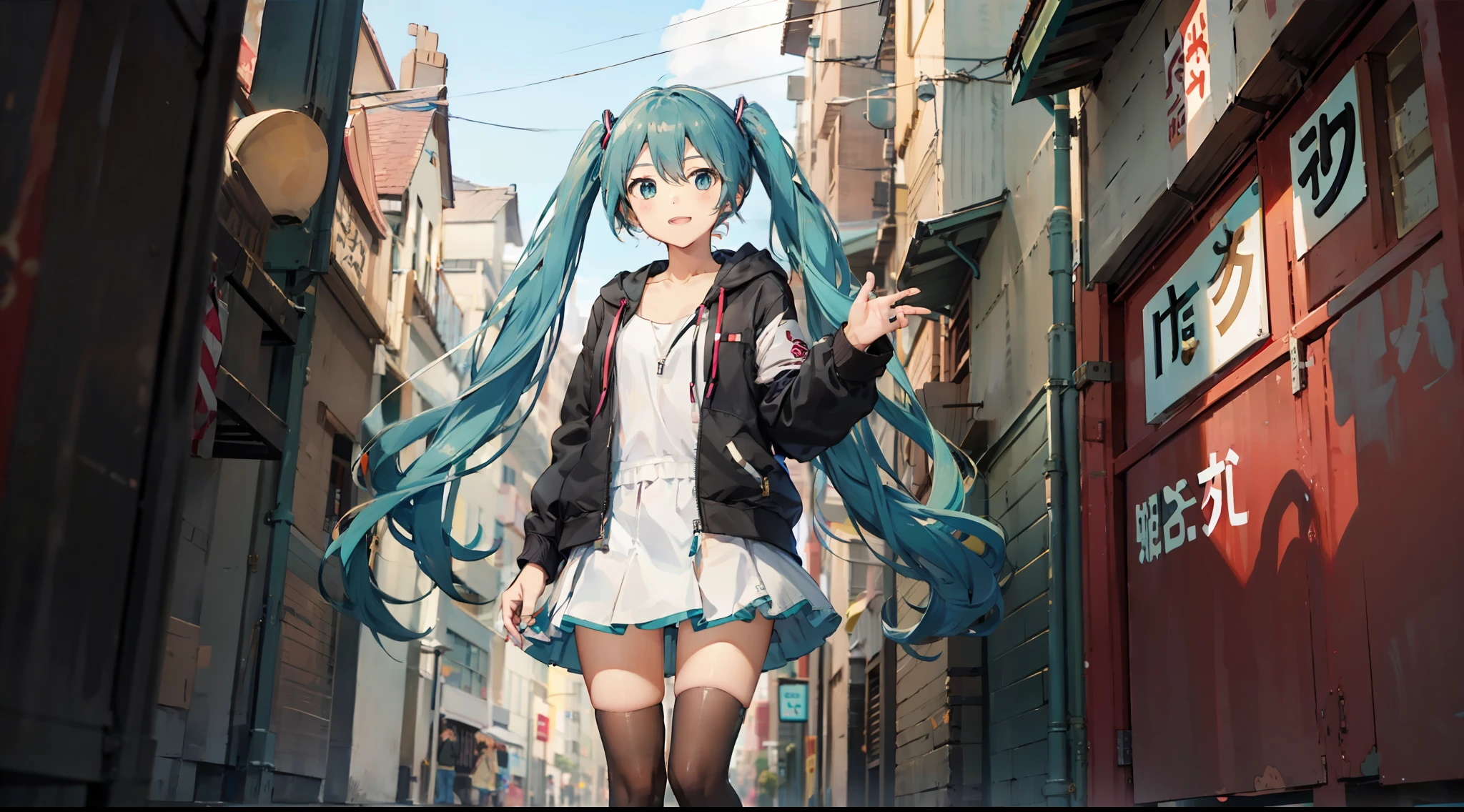 Cotton jacket、HATSUNEMIKU、Bai、The is standing、最好质量(1.3)、巨作(1.2)