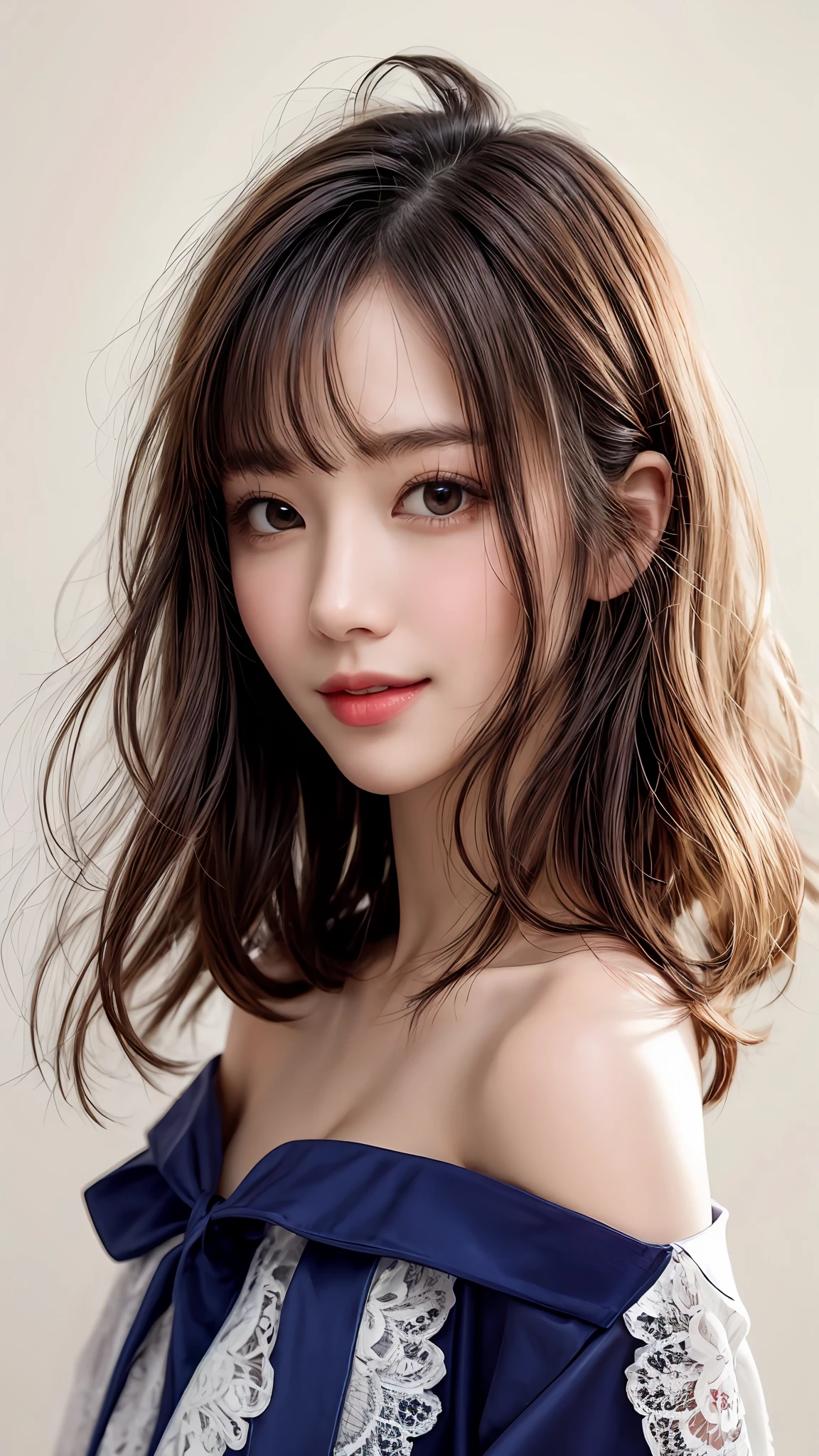 Pee (incontinence: 1.47), fashion trendy beautiful and attractive woman, gentle and attractive Chinese beautiful woman, Korean (kpop idol), delicate and sexy collarbone, attractive oval face, double eyelids, smart [peach] flower eyes, pink lips, small nose, bare shoulders, focus on face, [[face close-up], ultra high definition, super detail, White off-shoulder lace shirt, (((white lace panties), fresh and impressive, natural (large: 1.25), (kneel on the ground), (legs wide open), (legs spread), (from a low angle), (upright 1.5), (shiny skin: 1.4), (low angle)), perfect figure, areola, cleavage, armpit wrinkles, (floor urine)), (NSFW: 1.05), ( Showpiece, top quality, high precision)), one girl, (big, photorealistic: 1.4), (slightly above the camera, looking up at the camera, looking up, looking up at the camera, staring at the camera))), solo, solo, white background, snow-white background, mouth closed, happy smile, pretty black hair, short hair, big eyes, pronounced double eyelids, eyelashes, ears out, long neck, long neck, Absolute area, ((close-up of face, short hair with bangs)), 19 years old, attractive proportions, shiny skin, clean collarbone, golden ratio face, perfect face, teardrop mole, chest mole, bangs, clean bangs, beautiful bangs, lip gloss, thin lips, white skin, undressed, big breasts, small face, staring at the camera a little upwards, ((smiling a little at the camera, really nothing pure white background, very big, big big, big breasts)), ((((uniform, shirt))))
