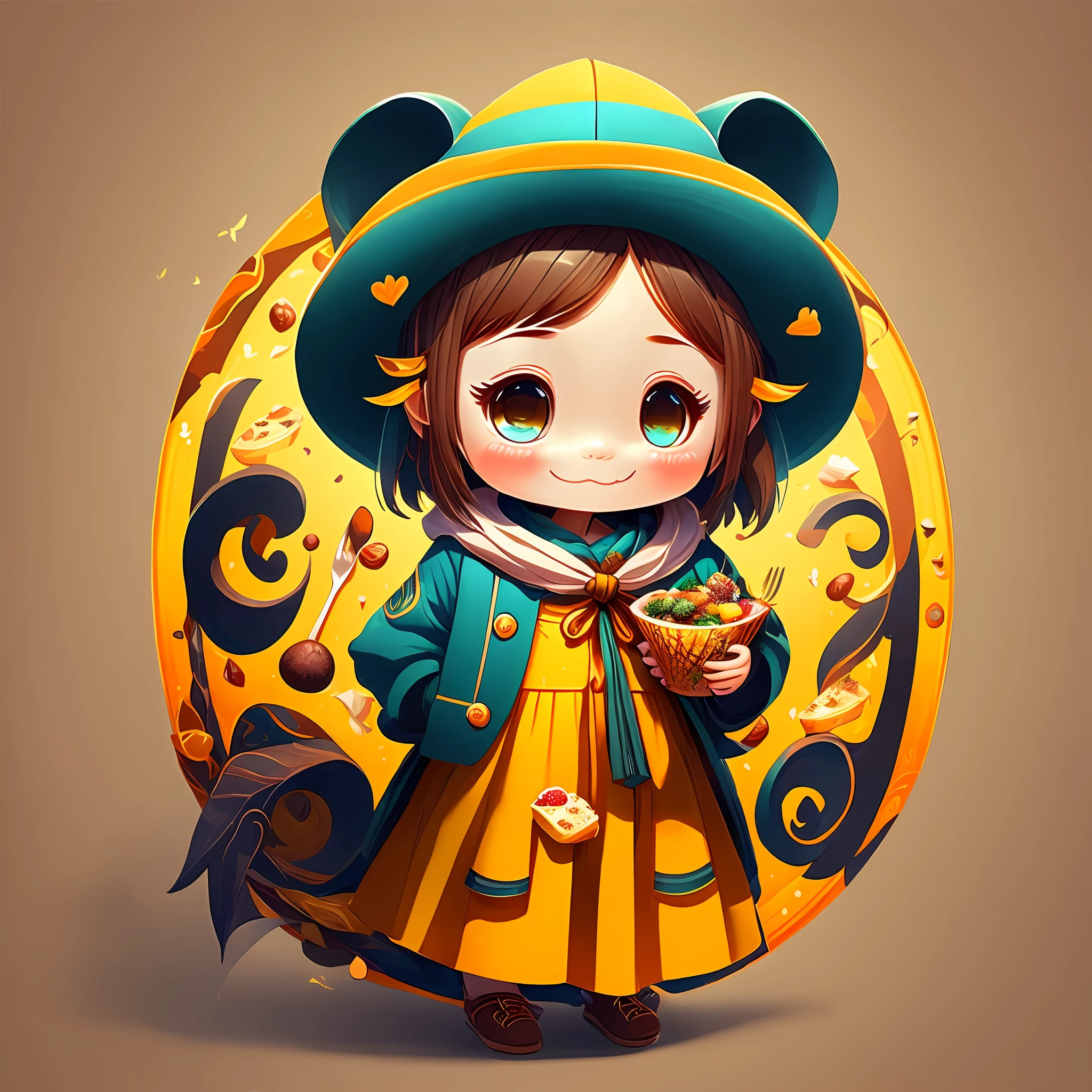 Avatar design description：
The avatar is dominated by bright colors，The background is warm yellow。In the center of the avatar is a cheerful little figure，He holds a snack snack，Lovely smile。The little people are dressed in bright clothes，With a funny hat on his head，Symbolizes the spirit of love of food and exploration。

Mantra design description：
The spell uses a lively font，The color of the font echoes the theme of the avatar。The mantra conveys the love and pursuit of good food，and a journey to try new flavors。

This is a childlike style avatar and spell design，Hope it meets your requirements。If you have additional requirements or need to make modifications，Please feel free to let me know。 --auto