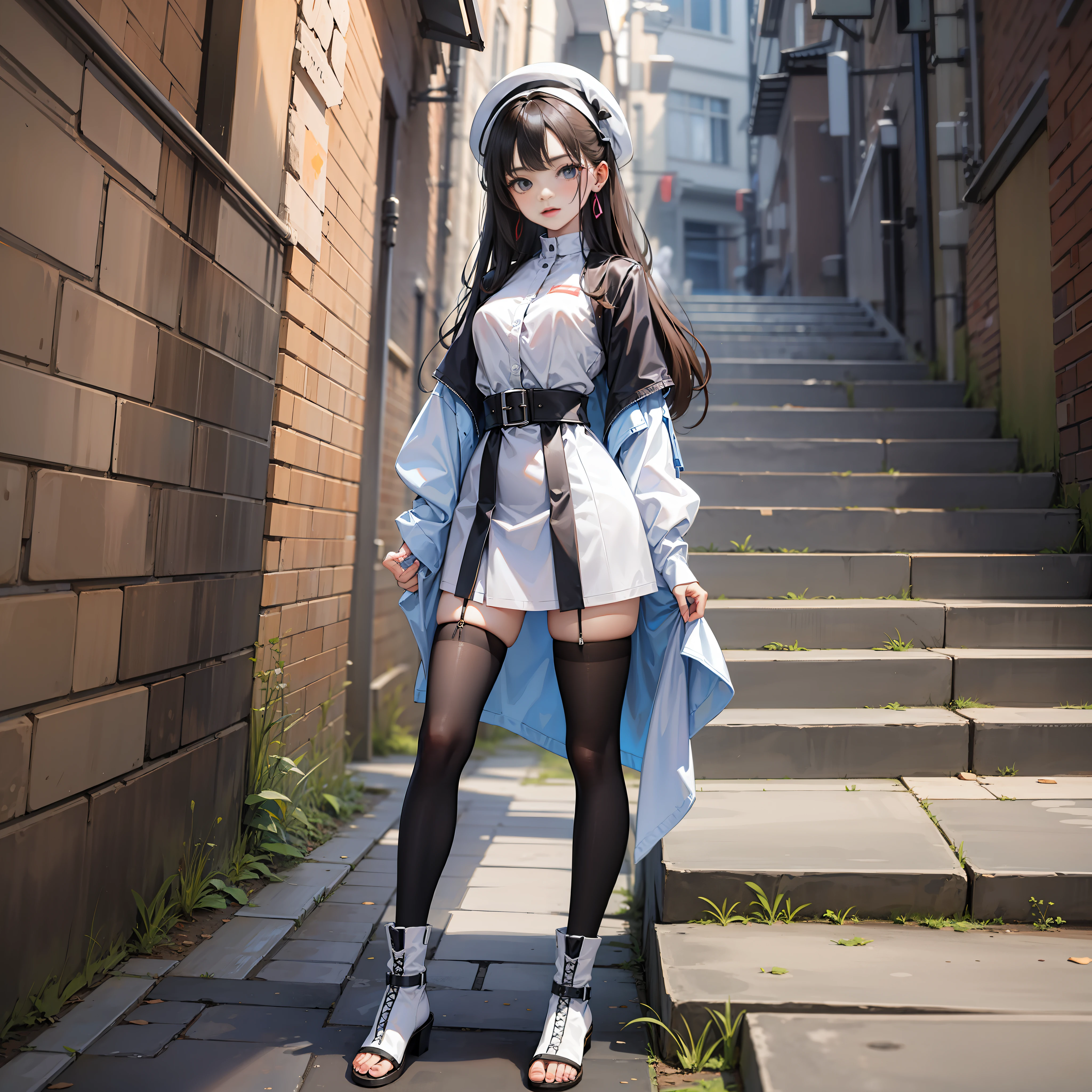 1 girl, full body, standing pose, minimalist