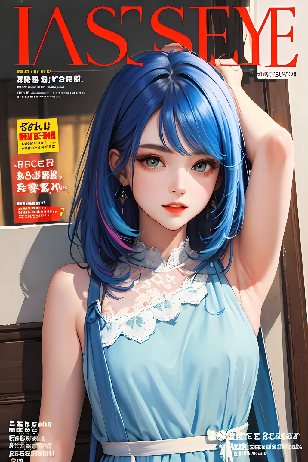 masterpaintings,Need,Spring dress,Colored hair,exteriors,Magazine covers,Upper body body,Beauty Eye Advertising