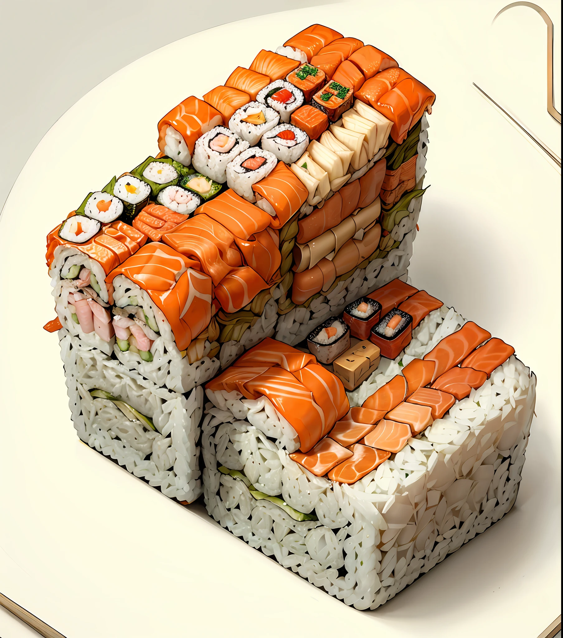 Sushi style cube