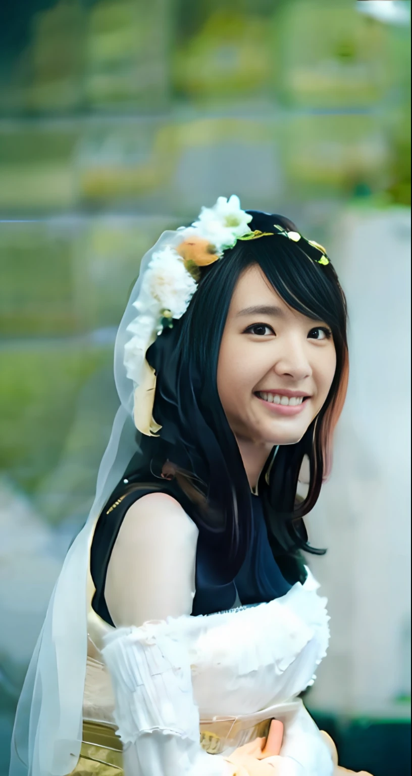 最好质量、巨作、ultra-high-resolution、(photoreallistic:1.4)、Raw photo、女の子1人、Japan Beauty、Beautiful skins、black har:1.7、Gacky、((short-hair:1.5))、30 ans、happily laughing: 1.2、maicro bikini、(((Wedding、Wedding、Bride Costume)))