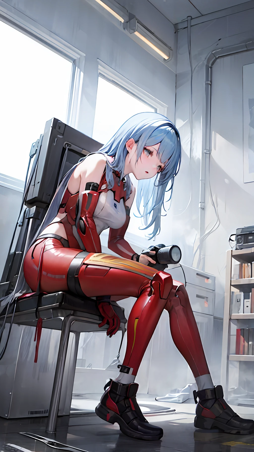 (1girl:1.3), solo,__body-parts__, official art, unity 8k wallpaper, ultra detailed, beautiful and aesthetic, beautiful, masterpiece, best quality, RAW, masterpiece, super fine photo,, best quality, super high Resolution, photorealistic, sunlight, full body portrait, stunningly beautiful,, dynamic pose, delicate face, vibrant eyes, (side view), she is wearing a futuristic Iron Man mech, red and gold, Highly detailed abandoned warehouse background, detailed face, detailed complex busy background, messy, gorgeous, milky, high detailed skin, realistic skin details, visible pores, sharp focus, volumetric fog, 8k uhd, dslr camera, High quality, film grain, fair skin, photorealism, lomography, sprawling metropolis in a futuristic dystopia, view from below, translucent