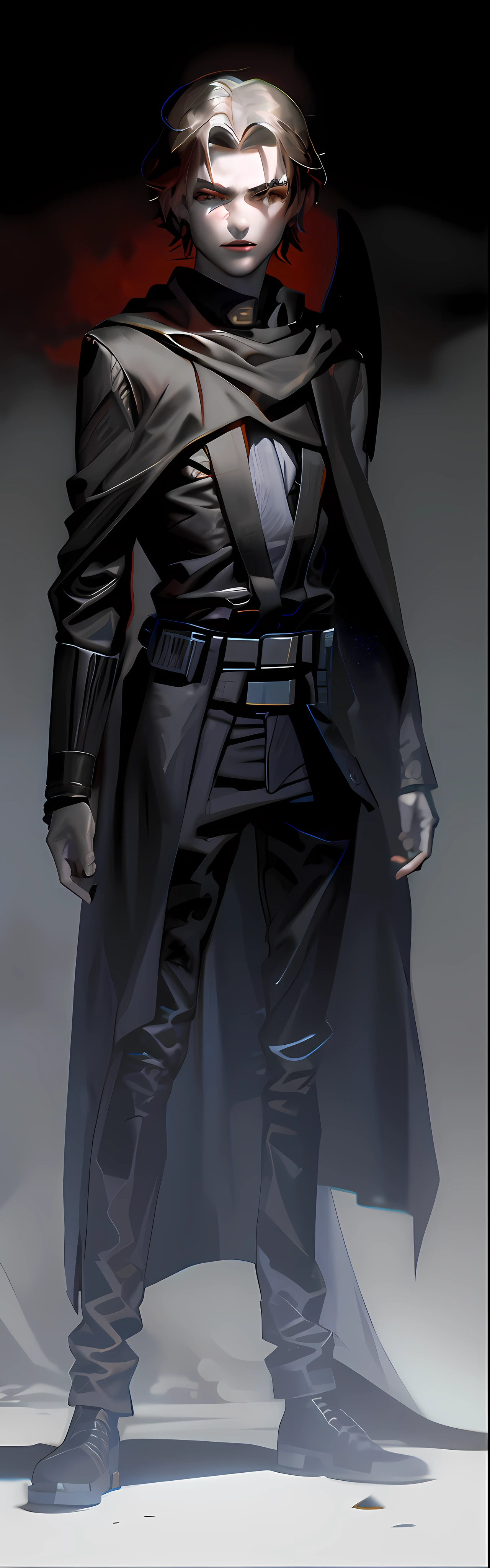 arafed image of a man in a cloak and hat, Inquisidor, Anakin Skywalker, arte conceitual detalhada de corpo inteiro, arte conceitual sombria, Estilo Raymond Swanland, Estilo Charlie Bowater, dystopian sci-fi character, retrato de personagem de corpo inteiro, Retrato de corpo inteiro do personagem, in a dark space mercenary outfit, retrato de personagem de corpo inteiro, Anakin Skywalker, Sith, FALLEN ANGEL, Anakin Skywalker, Sith, FALLEN ANGEL, Anakin Skywalker, Sith, FALLEN ANGEL, Anakin Skywalker, Sith, FALLEN ANGEL, Anakin Skywalker, Sith, FALLEN ANGEL, Anakin Skywalker, Sith, FALLEN ANGEL.