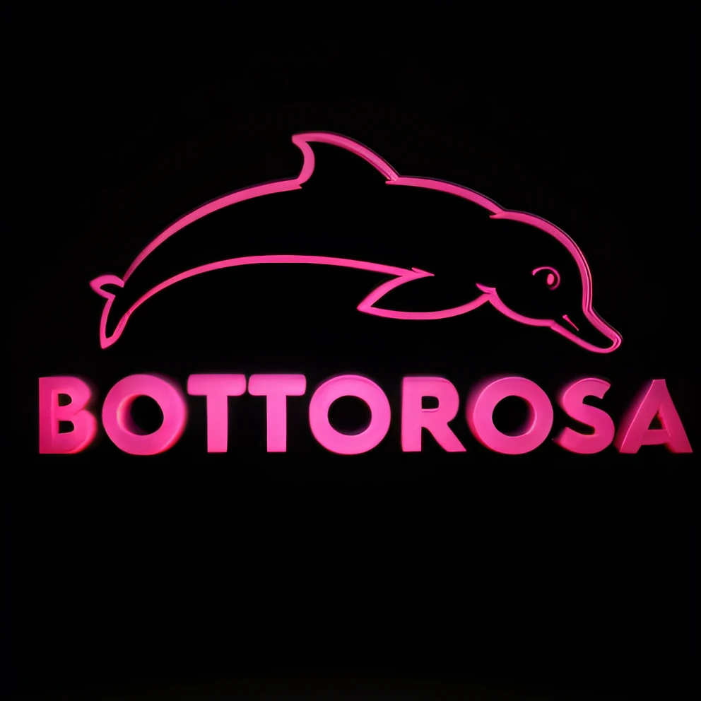 Mesma imagem, Melhorar imagem com efeito 3D ultra realista, improve pink dolphin design, e escrita (Bottorosa) 3D ultra realista, highest definition, background parede sem relevos --auto