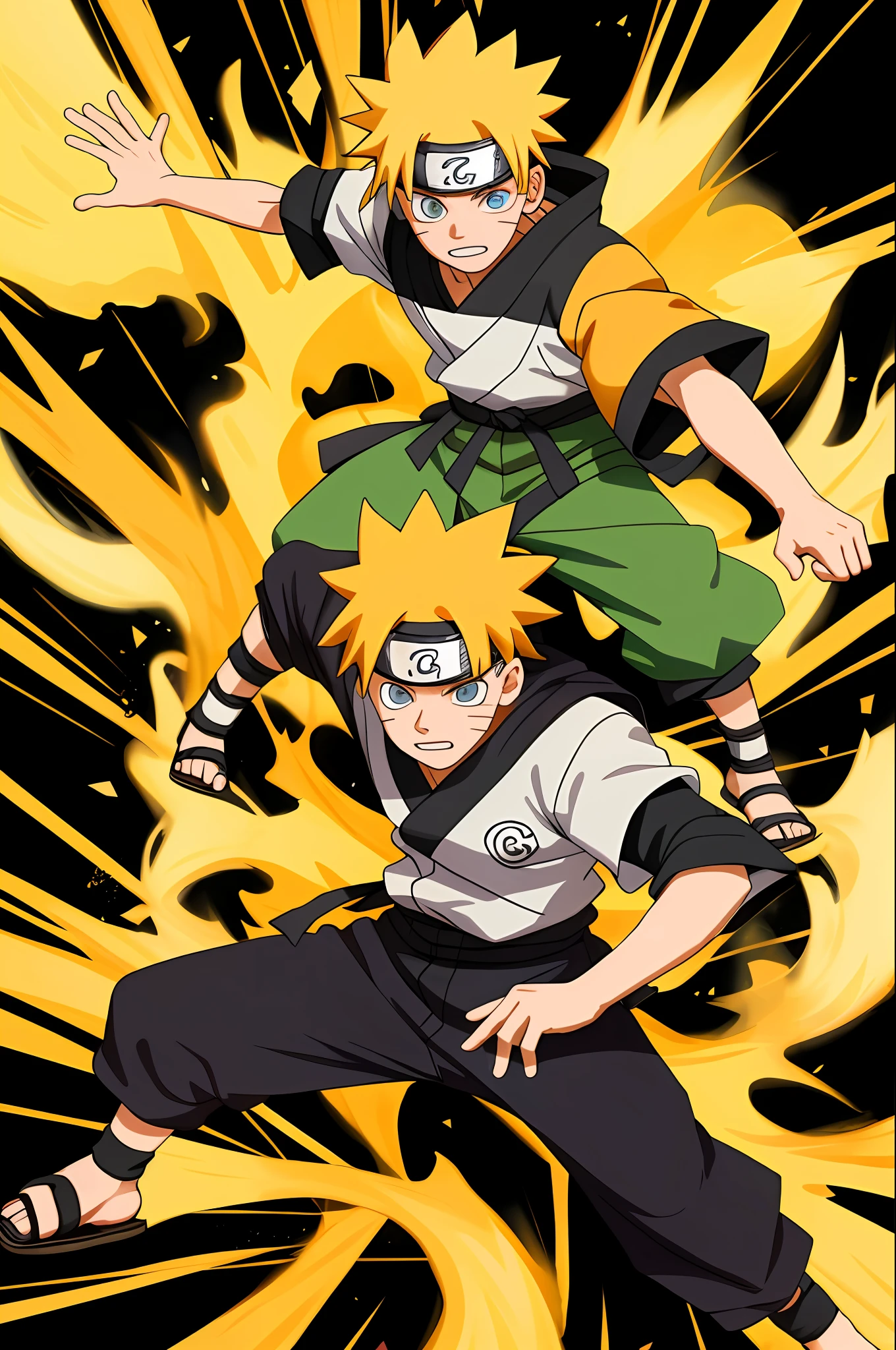 Naruto uzumaki, redemoinho do rasengan, pergaminho ao fundo