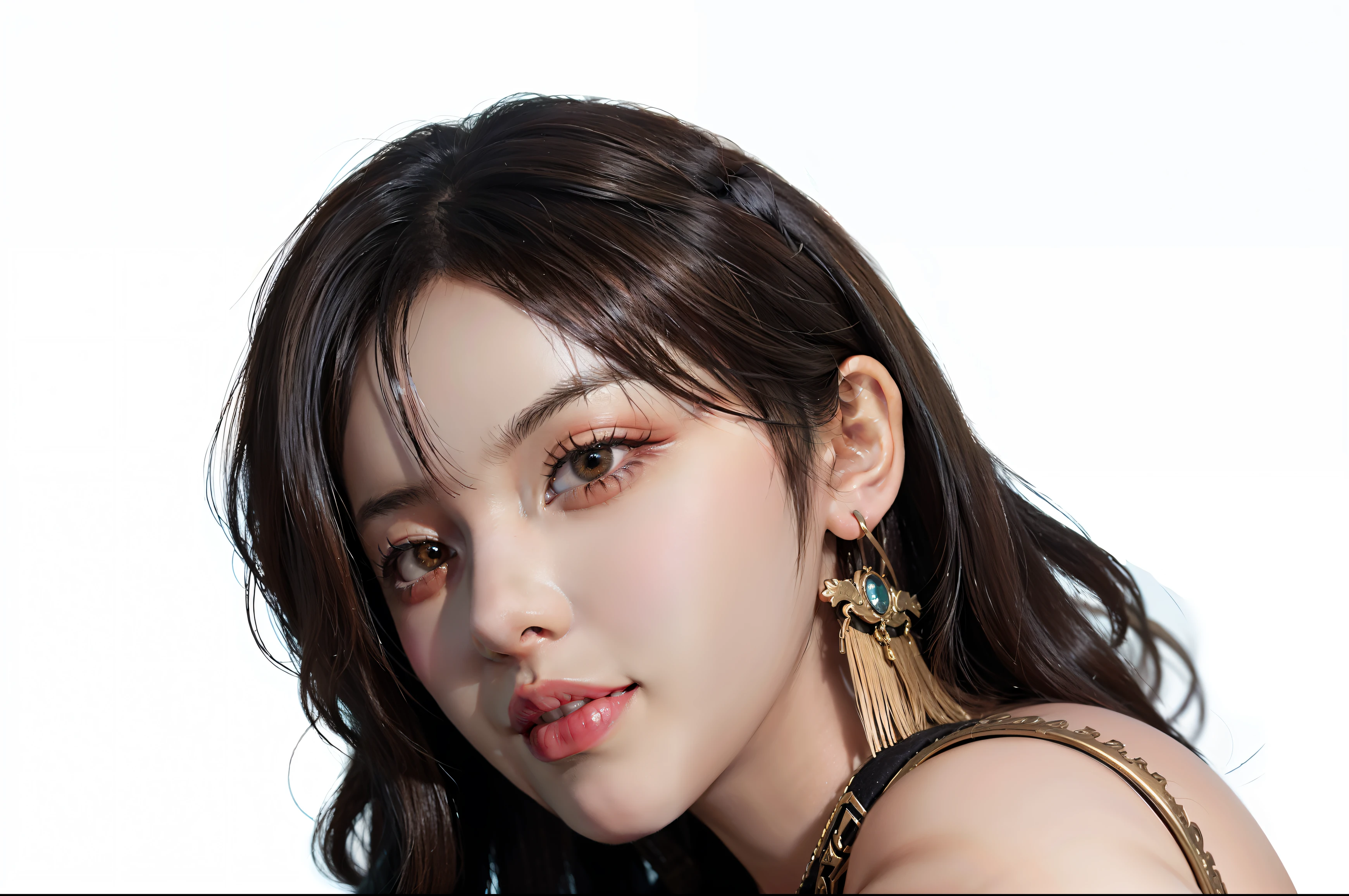Hyperrealist portrait of female by david hockney and alphonse mucha,fantasy art, photo realistic, dynamic lighting, artstation, poster, volumetric lighting, very detailed faces, 4 k, award winning,, 1girl, in the dark, deep shadow, low key,cowboy shot,(official clothing:1.4) ,long hair,white hair,
