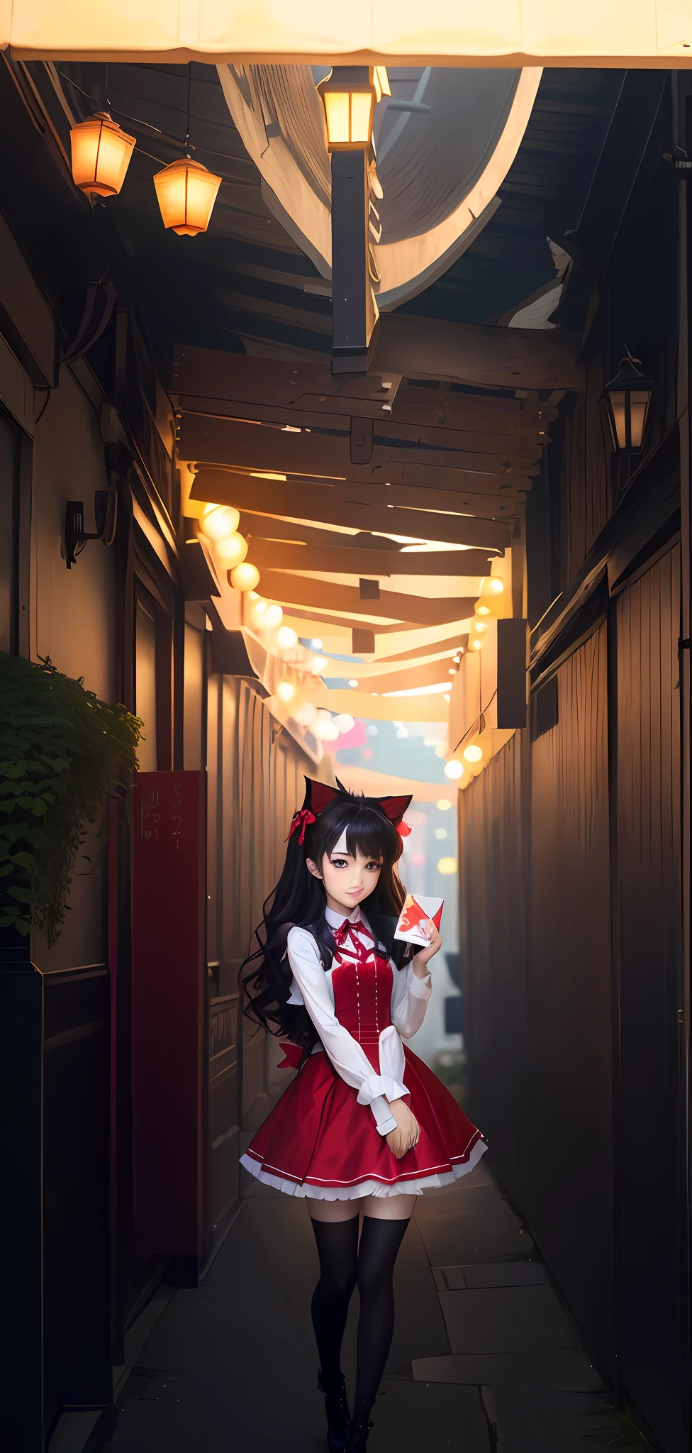 There was a girl in costume holding a card, anime style mixed with fujifilm, cosplay of a catboy! maid! Dress, inspired by Torii Kiyomoto, Anime girl cosplay, tohsaka-rin, Loli, cosplay photo, no type, publicity cosplay, professional cosplay, Anime. Soft lighting