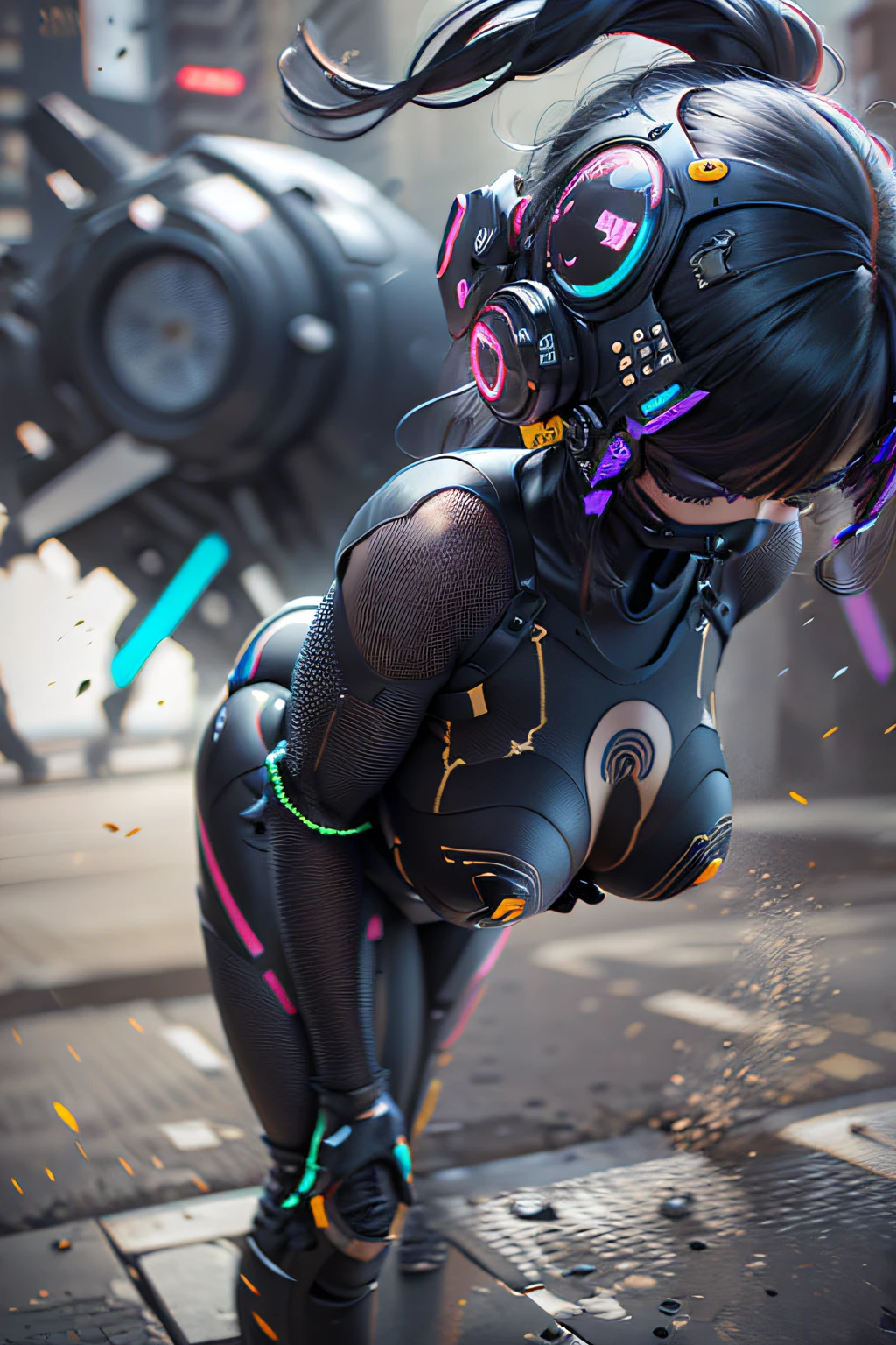 ((Qualidade Superior, 8K, Obra-Prima: 1.3)), sharp fokus: 1.2, solo, Raw foto, realista, obra-prima, melhor qualidade, alta resolução, ultra detalhado, artes oficiais, Unity 8K papel de parede, papel de parede oficial, atmosfera mal-humorada, chiaroscuro, celty, 1girl, 1female, capacete, bodysuit, bodysuit preto, pele apertada, roupas de motociclista, orelhas de animais, bikesuit, couro, seios grandes, noite, luar, luvas, (((descompactar))), innerboob, pose, uma pessoa em um cyberhelmet, cyberhelmet branco, terrific, close up, linhas de movimento, buttom up up down, curvado, hiper detalhado, luzes neon, cores neon, cyberpunk, reflexos, brilhante, Sparks, shy and seductive posture arching your back down, Estilo Perfeito, (((Espalhe as pernas, sente-se com os joelhos dobrados)))), Corpo feminino atraente, bonito, bonito, mais famoso do mundo, waist constriction, (corando violentamente: 1.8)),
