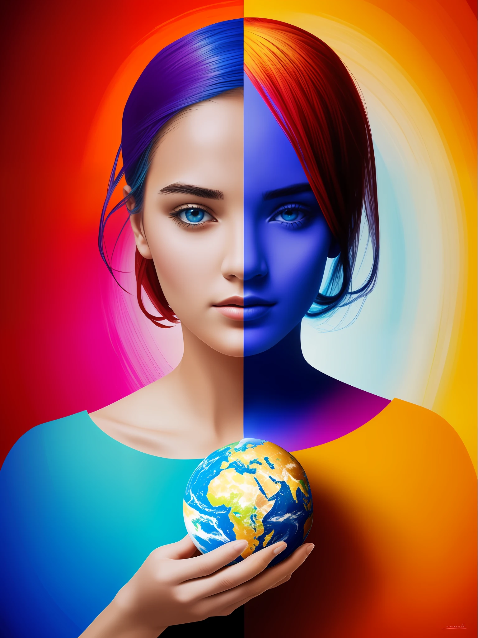 "Create a digital painting that depicts a world where anything is possible outside the confines of the box."