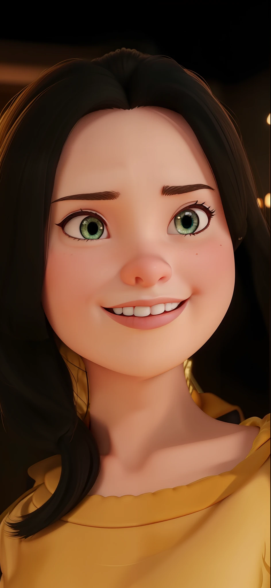 Create a female character for me in pixar animation style using my photo as a base