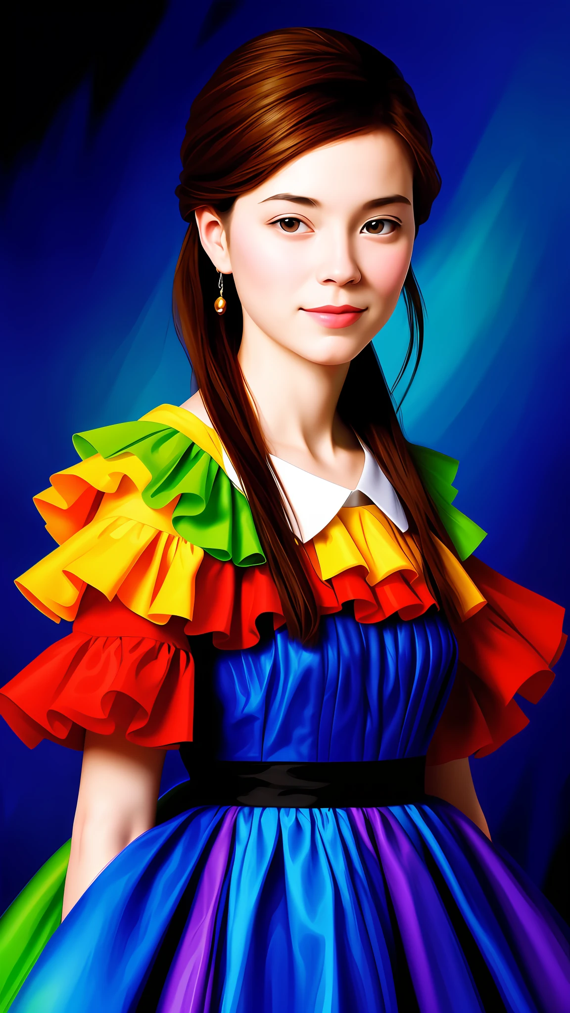 "Generate a digital portrait with an impressionistic painting style."