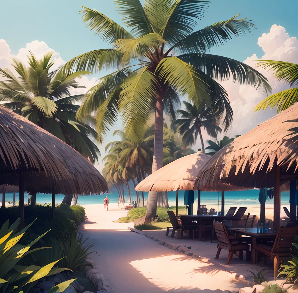((Best quality)), ((masterpiece)), (highly detailed:1.3),palm tree on a pink and blue background, tropical trees, tropical palms, palm trees, palm trees on the beach, coconut trees, palm trees in the background, tropical atmosphere,hyperrealistic,hyperrealism,hyperdetailed