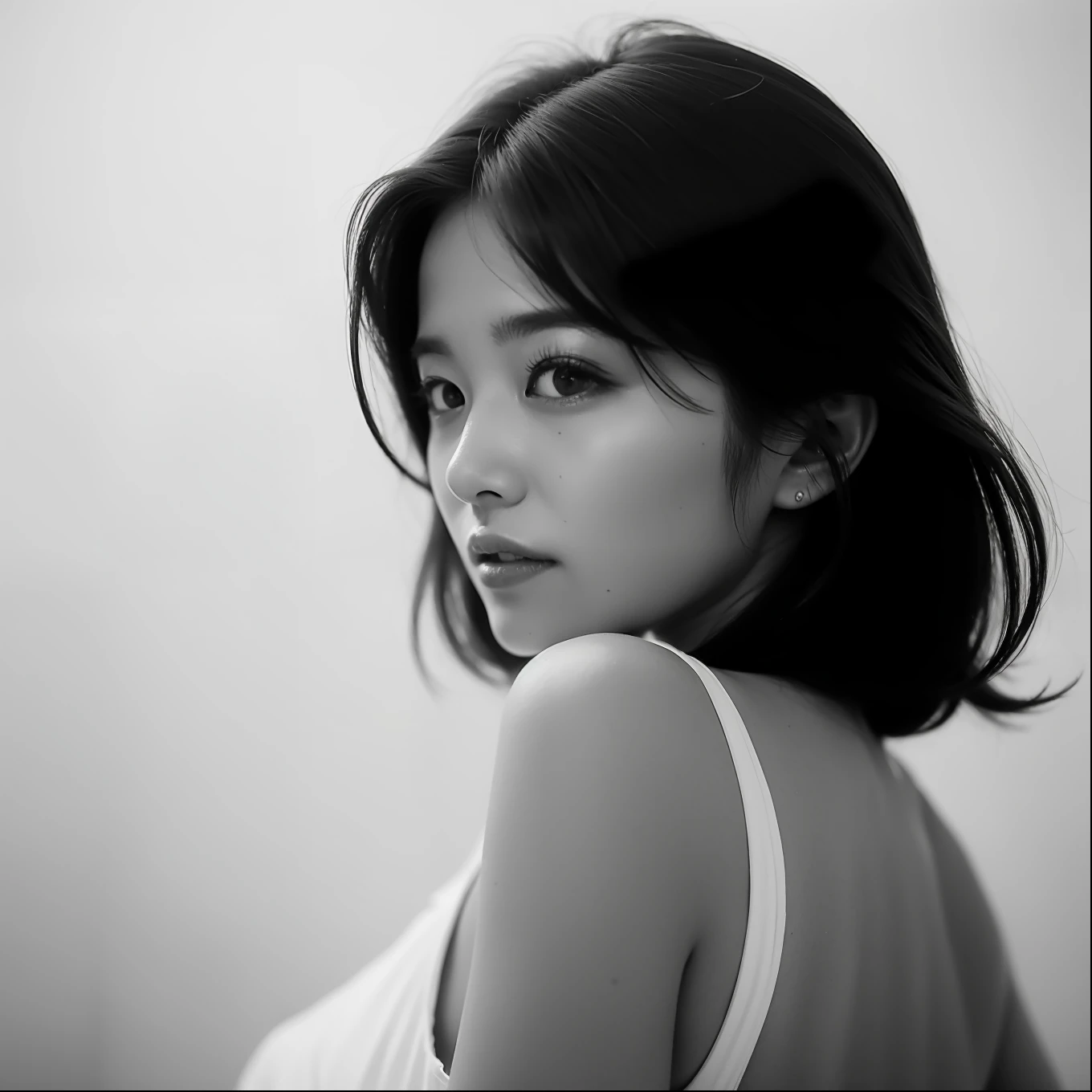Photo of a Beautiful Korean kpop idol Woman, Summer, Lustful, Film grain, Ilford HP5, 80mm