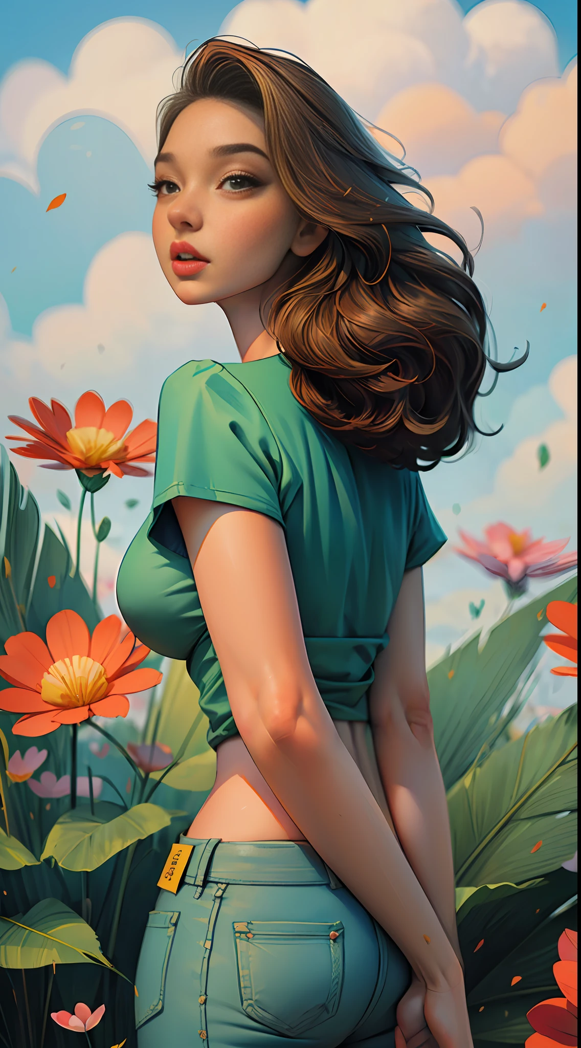 mulher linda , longos cabelos negros,::((melhor qualidade)), ((obra-prima)), (muito detalhado:1.3)(masterpiece:1.2, melhor qualidade), (finamente detalhados belos olhos: 1.2), (masterpiece:1.2, melhor qualidade), (finely detailed beautiful eyes: 1.2), (masterpiece:1.2, best quality), (finely detailed beautiful eyes: 1.2), ((1girl kelly brook very beautiful woman big breast )), ((solo)), (olhos vermelhos:1.4), (olhos finamente detalhados e rosto detalhado:1.3),), (com jeans e uma camiseta ou vestido branco:1.3), (fundo bonito e claro:1.2), (cg extremamente detalhado, ultra-detalhado, melhor sombra:1.1), ((profundidade de campo)), ((aquarela)), seios grandes, ombros nus, flowers and petals, beautiful concept illustration , (fundo branco:0.5), (illustation :1.1), (extremamente fino e belo:1.1), (detalhes perfeitos: 1.1), obra-prima, alta qualidade, highres, aprimoramento de detalhes, 8k, hd, obra-prima, melhor qualidade, alta qualidade, highres, aprimoramento de detalhes, ::style joe madureira comic stiyle ::2.9 (masterpiece:1.2, best quality), (finely detailed beautiful eyes: 1.2), ((1girl ashley alexiss beautiful woman big breast )), ((solo)), (olhos vermelhos:1.4), (olhos finamente detalhados e rosto detalhado:1.3),), (com jeans e uma camiseta ou vestido branco:1.3), (fundo bonito e claro:1.2), (cg extremamente detalhado, ultra-detalhado, melhor sombra:1.1), ((profundidade de campo)), ((aquarela)), , ombros nus, flowers and petals, beautiful concept illustration , (fundo branco:0.5), (illustation :1.1), (extremamente fino e belo:1.1), (detalhes perfeitos: 1.1), obra-prima, alta qualidade, highres, aprimoramento de detalhes, 8k, hd, obra-prima, melhor qualidade, alta qualidade, highres, aprimoramento de detalhes