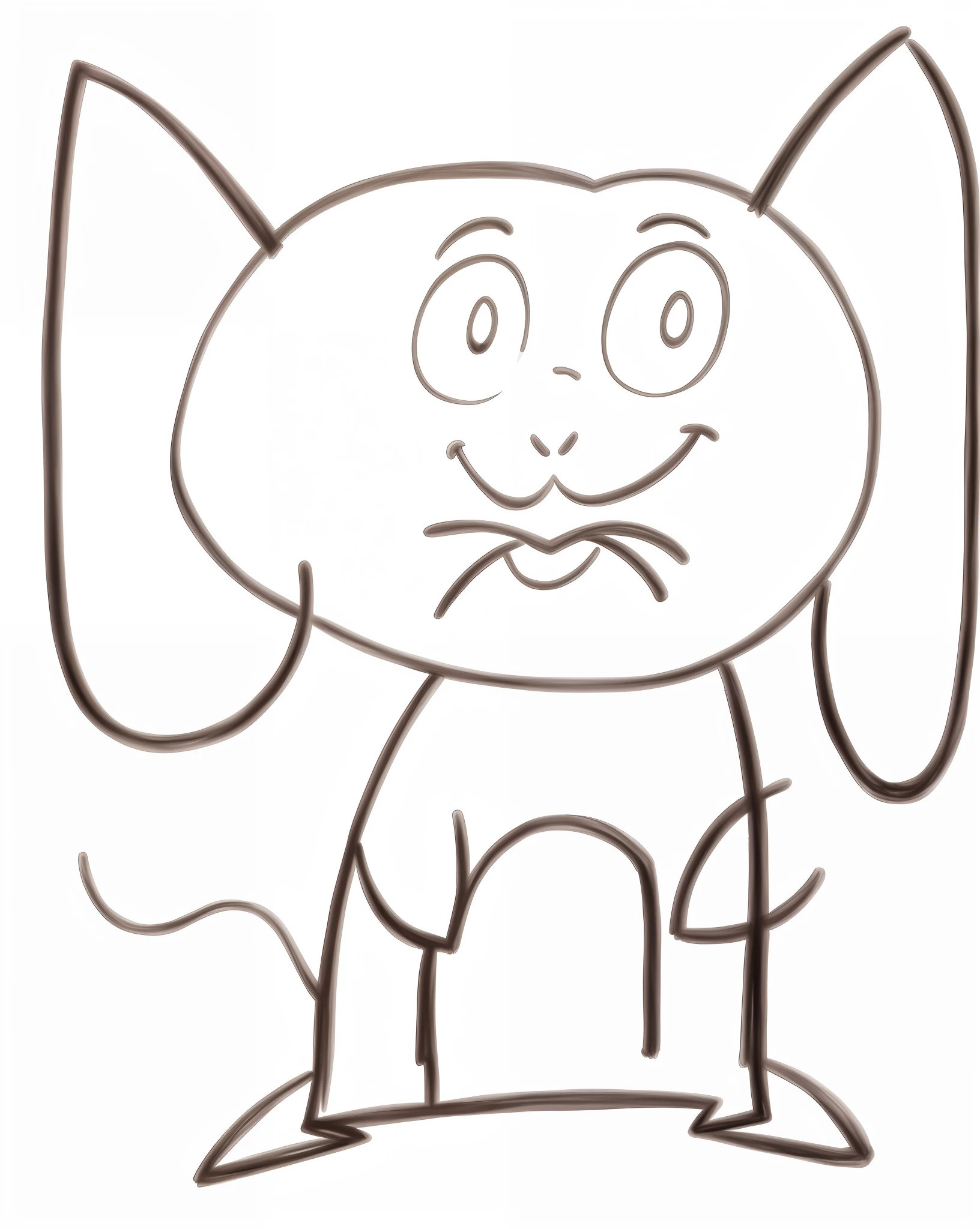 desenho de um elefante dos desenhos animados com uma gravata borboleta e um nariz, ( cane ) parece elefante, Descrito!!!, "Retrato de um animal de desenho animado, anthropomorphic mouse, based on child's drawing, a child's drawing, cartunesco bonito, desenho de livros infantis, um desenho, desenho dos desenhos animados, Rabbt_character, caricaturista animal