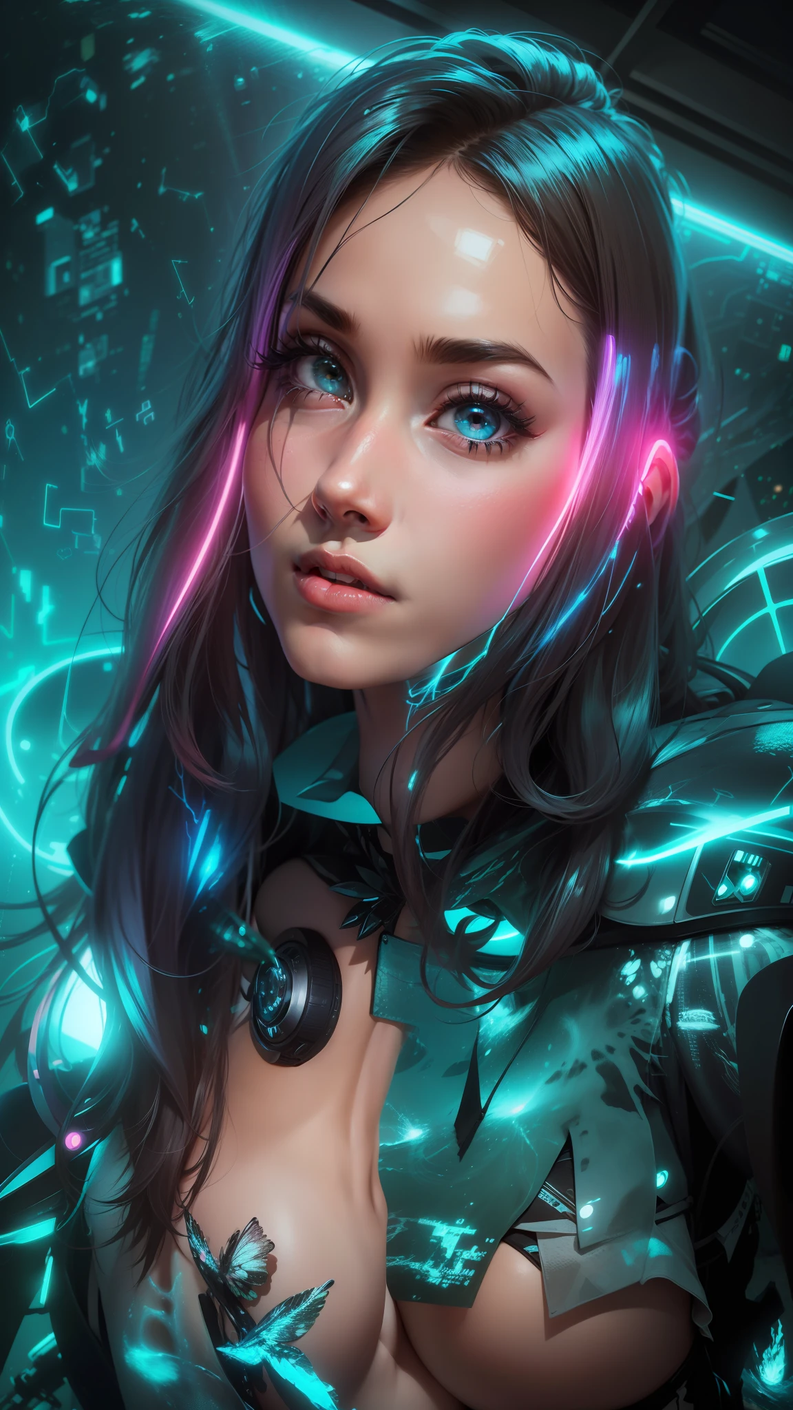 Explore a futuristic universe and immerse yourself in the vibrant colors of neon. Let yourself be enveloped by the electric power of technology and create a unique profile picture, gerada com IA, que reflita o seu estilo de vida moderno e cheio de possibilidades. Through this image, We will transport you to a digitally lit landscape, where the cybernetic aesthetic and the intense glow of neon meet. Be the embodiment of innovation with an artistic touch and share your vision of the future with the world. Feel free to choose from a plethora of color options, formas e elementos, ensuring that the profile picture is an authentic reflection of your futuristic spirit. Ready to dive into a sea of lights and embrace the future in style? Deixe a IA criar uma imagem que vai iluminar suas redes sociais!