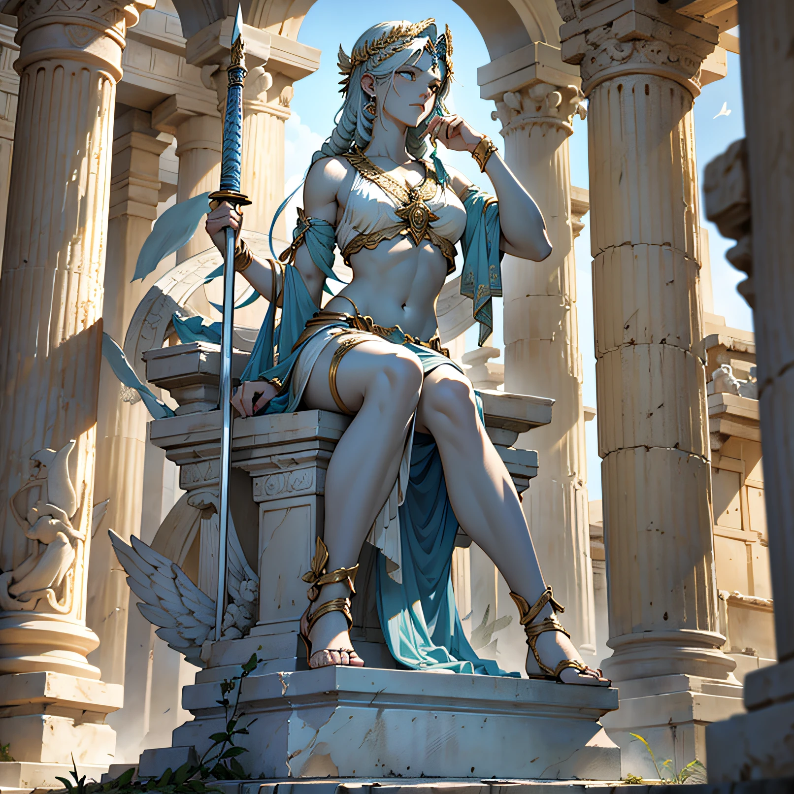(White Snake style)). Full body close-up, ((Ancient goddess electra in her temple)), wide view, obsession echoes through time finding us to seek what is truly sublime.In the currents of modernity, let's find our way,Balancing ambition with wisdom, each and every day.
white snake animation style digital art, beautiful.8k ultra high definition, masterpiece art, ancient times , mitology style)) --auto