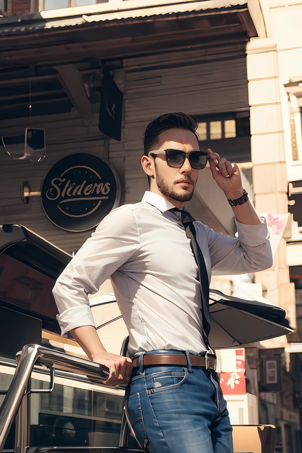 An elegant man with sunglasses