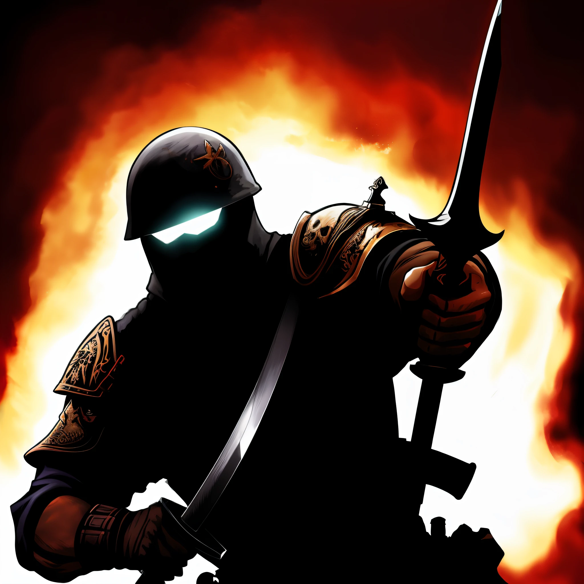 Badass dark war every Soilders dead body and blood one hero with a sword