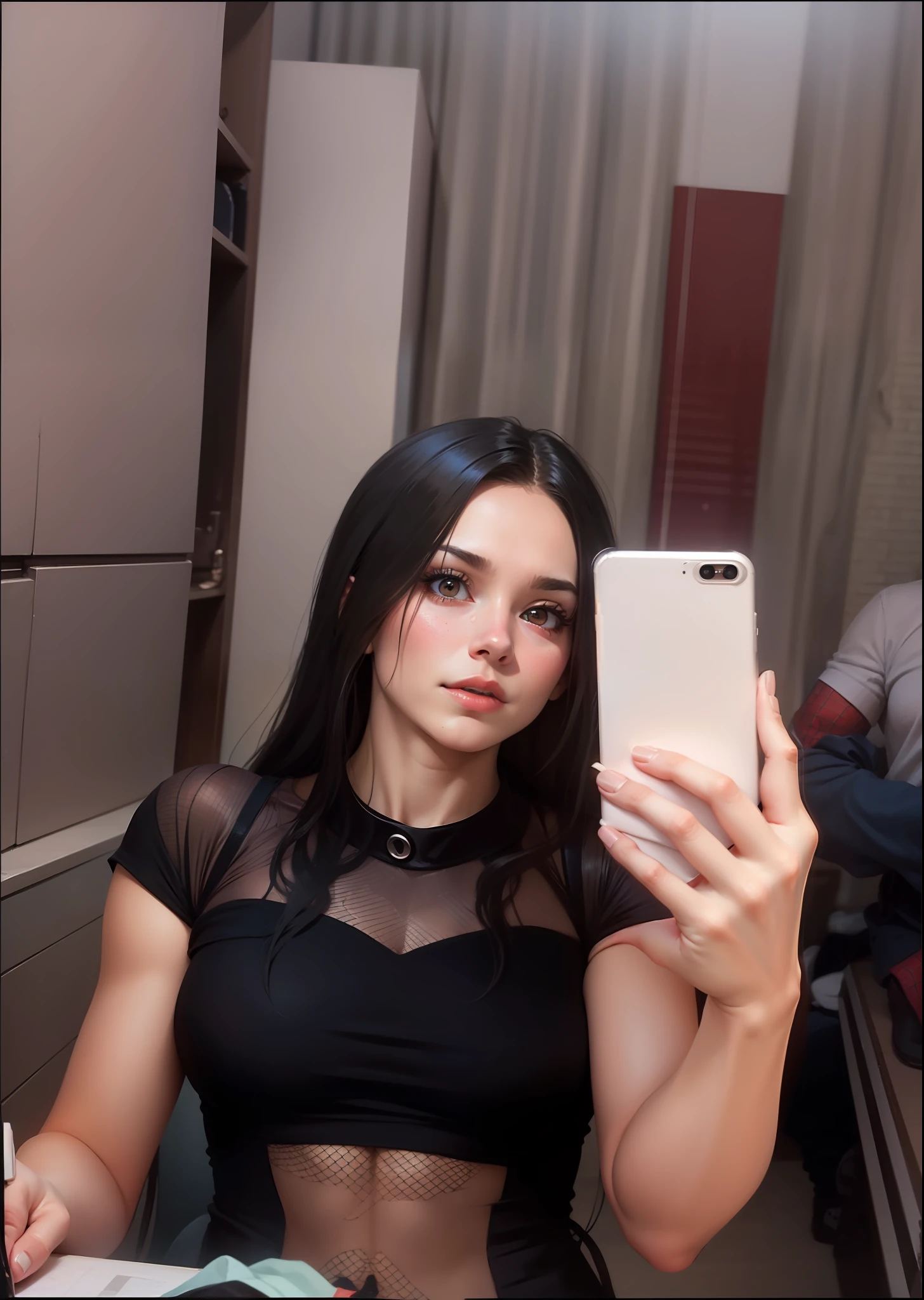 Beautiful woman detailed defined body using spider man cosplay, small breasts