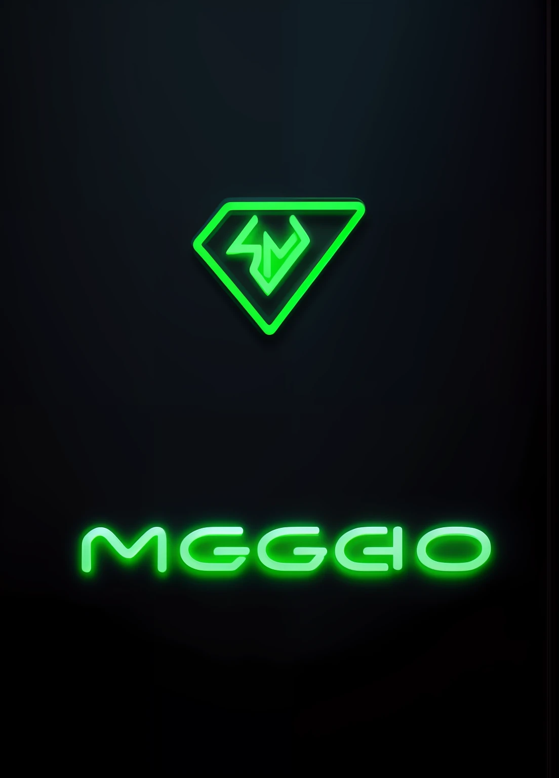 A logo with the name MAGATO, in dark blue colors with greenish neon, a very flashy font, technological moderdo style.