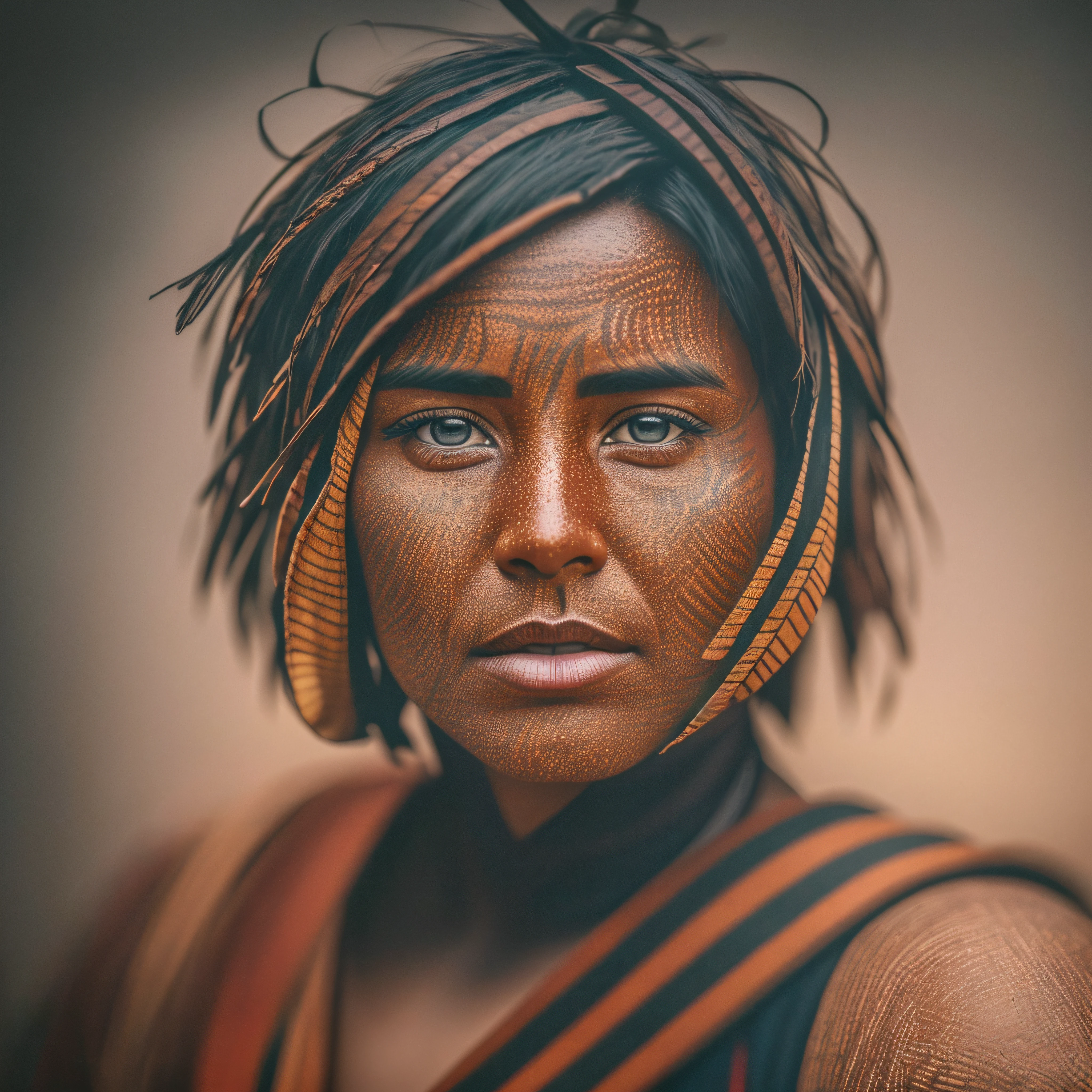 shaman woman face portrait, (highly detailed skin:1.0), (masterpiece:1.2) (photorealistic:1.2) (bokeh) (best quality) (intricate details) (8k) (HDR) (analog film) (canon d5) (cinematic lighting) (sharp focus), --auto