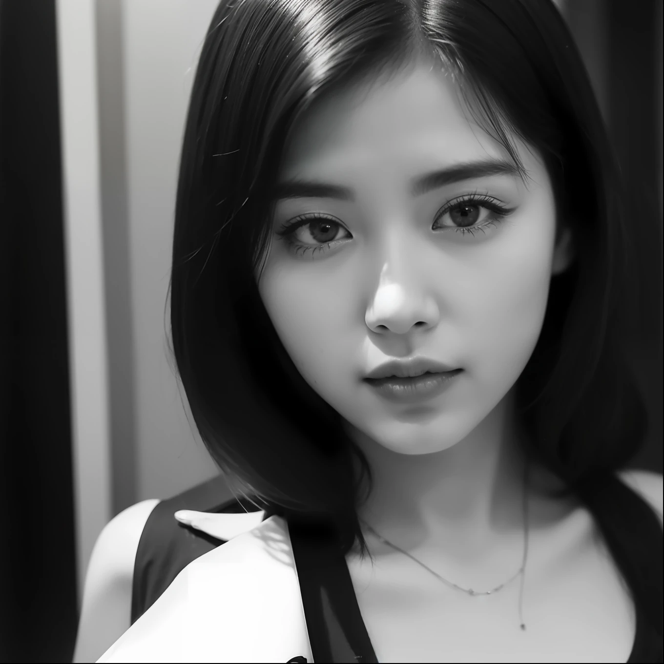 Photo of a Beautiful Korean kpop idol Woman, Summer, Lustful, Film grain, Ilford HP5, 80mm