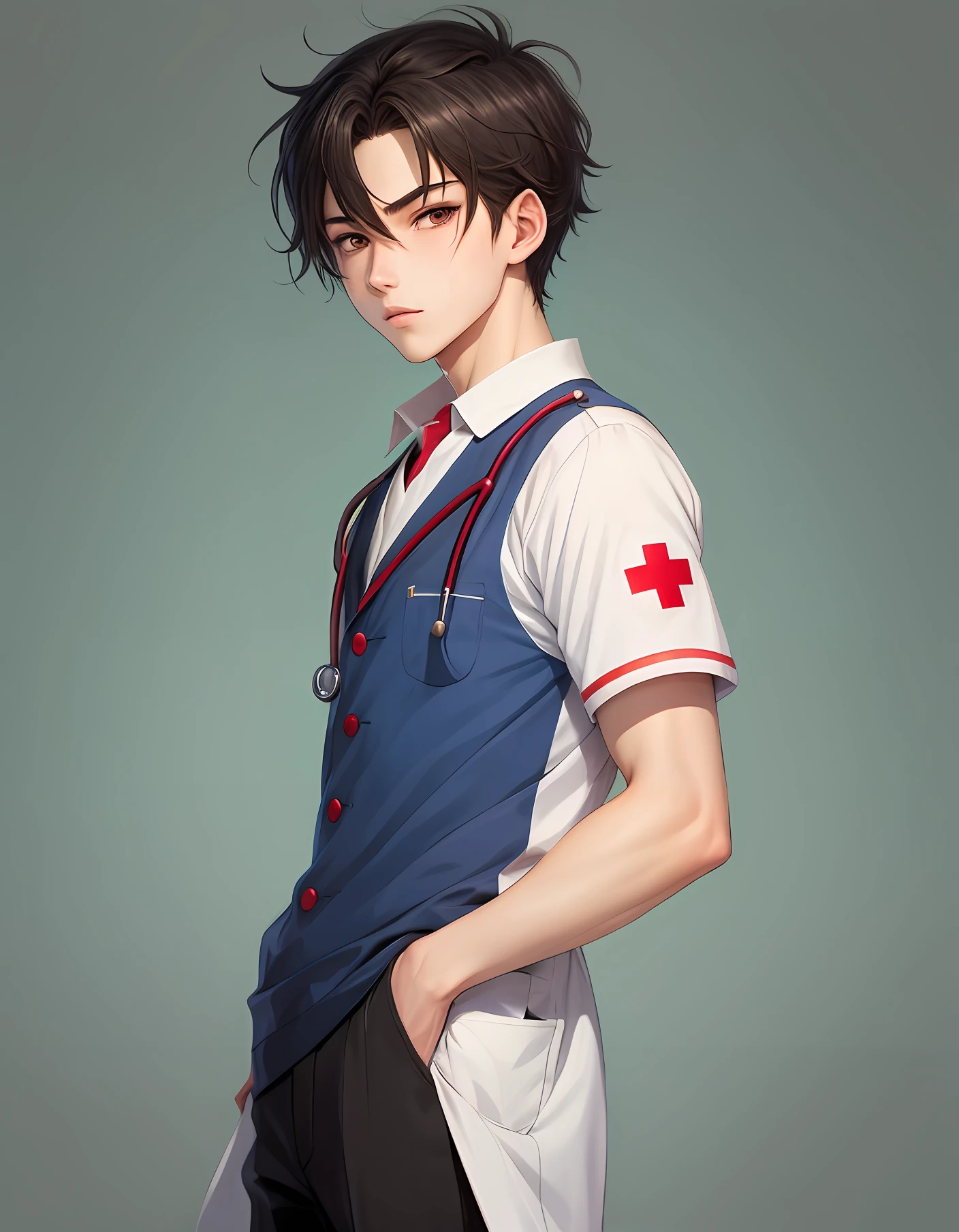 Nurse Uniform Boys Anime Style