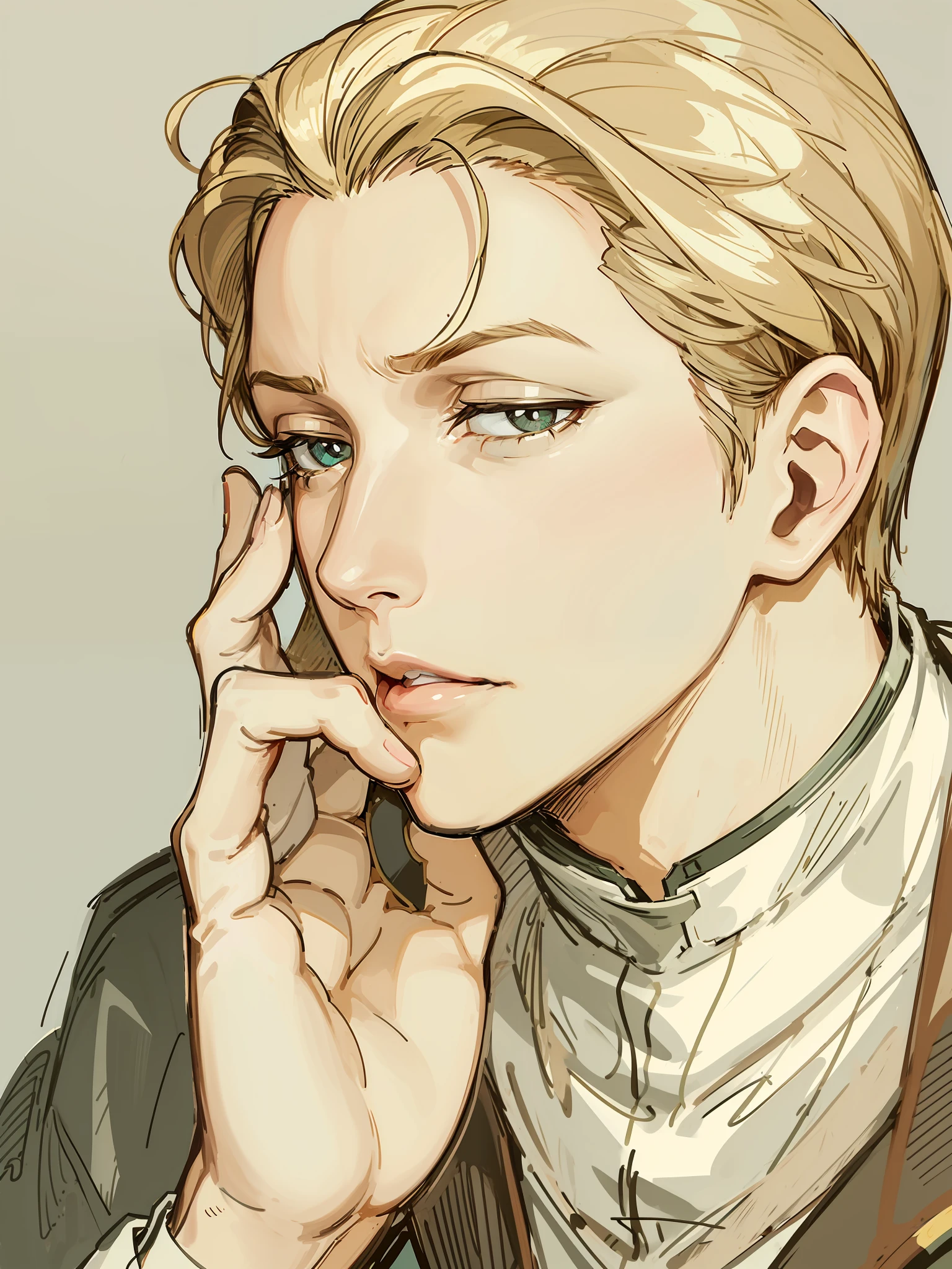 (((Johan Liebert))), boca fechada, expression serious