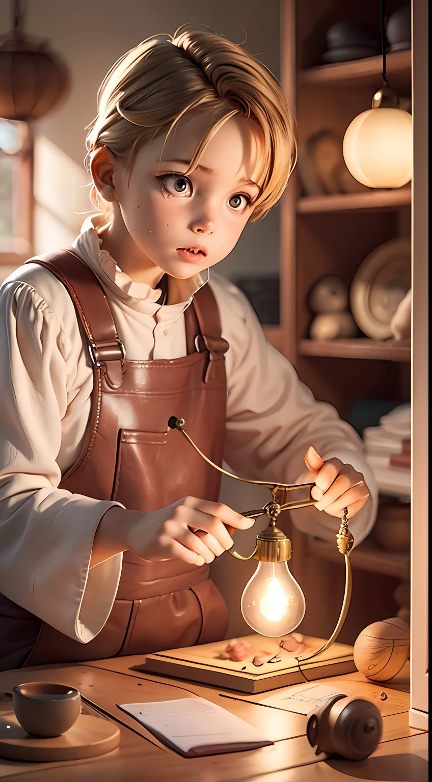 The Curious Detectives children realized that they had misinterpreted the situation. O Sr. Tobias was just a lone craftsman who liked to create beautiful lights.