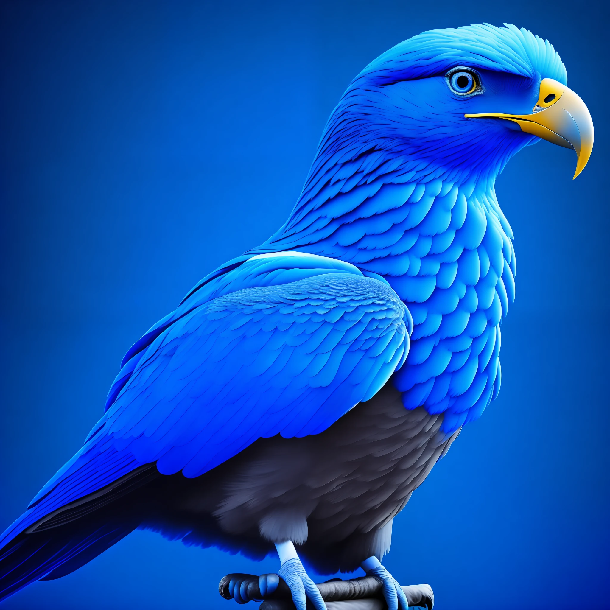 intrincado e colorido, (Pintura digital:1.2) giant eagle, plumagem completamente azul, lado a lado, voando com garras estendidas, arte conceitual, octan render, trending in artstation, Iolibt, VFX, Blender e Photoshop, octan render, excellent composition, cinematic atmosphere, dynamic dramatic cinematic lighting, esthetic, muito inspirador, casa de arte, muito azul