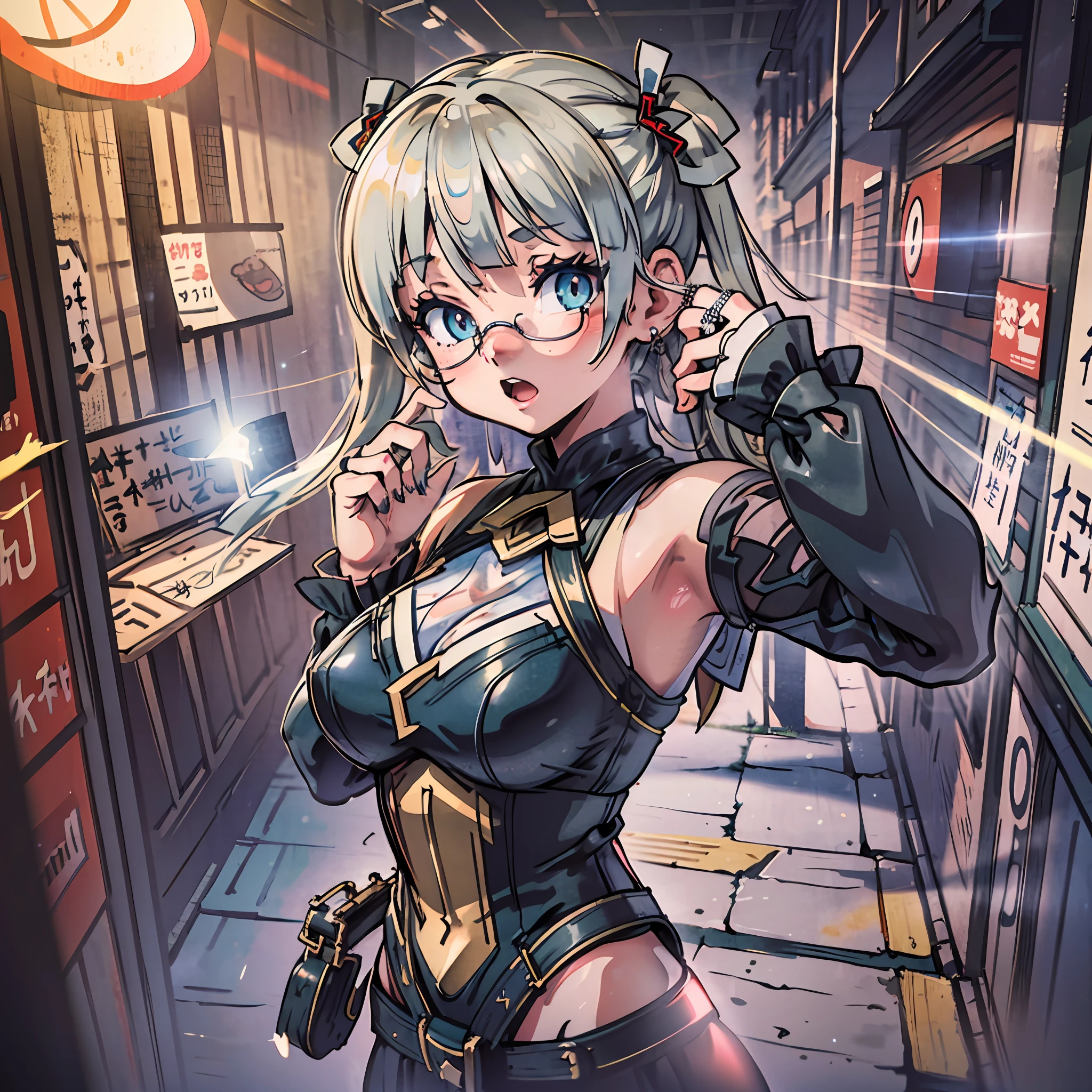 (award winning 8k concept art:1.3) of (young woman making a selfie, scared, ghosts everywhere:1.3), darkness, flash, close to camera, sweet, front, epic, (masterpiece:1.4), (best quality:1.4), Amazing, beautiful, finely detailed, (Depth of field:1.4), 8k, fine art, stunning, (light reflections:1), (crisp:1.6), red twin tails, vibrant, (edge detection:1.4), absurdres, impressive, 120mm, clear, lens flare, wide shot, wide angle, colorful