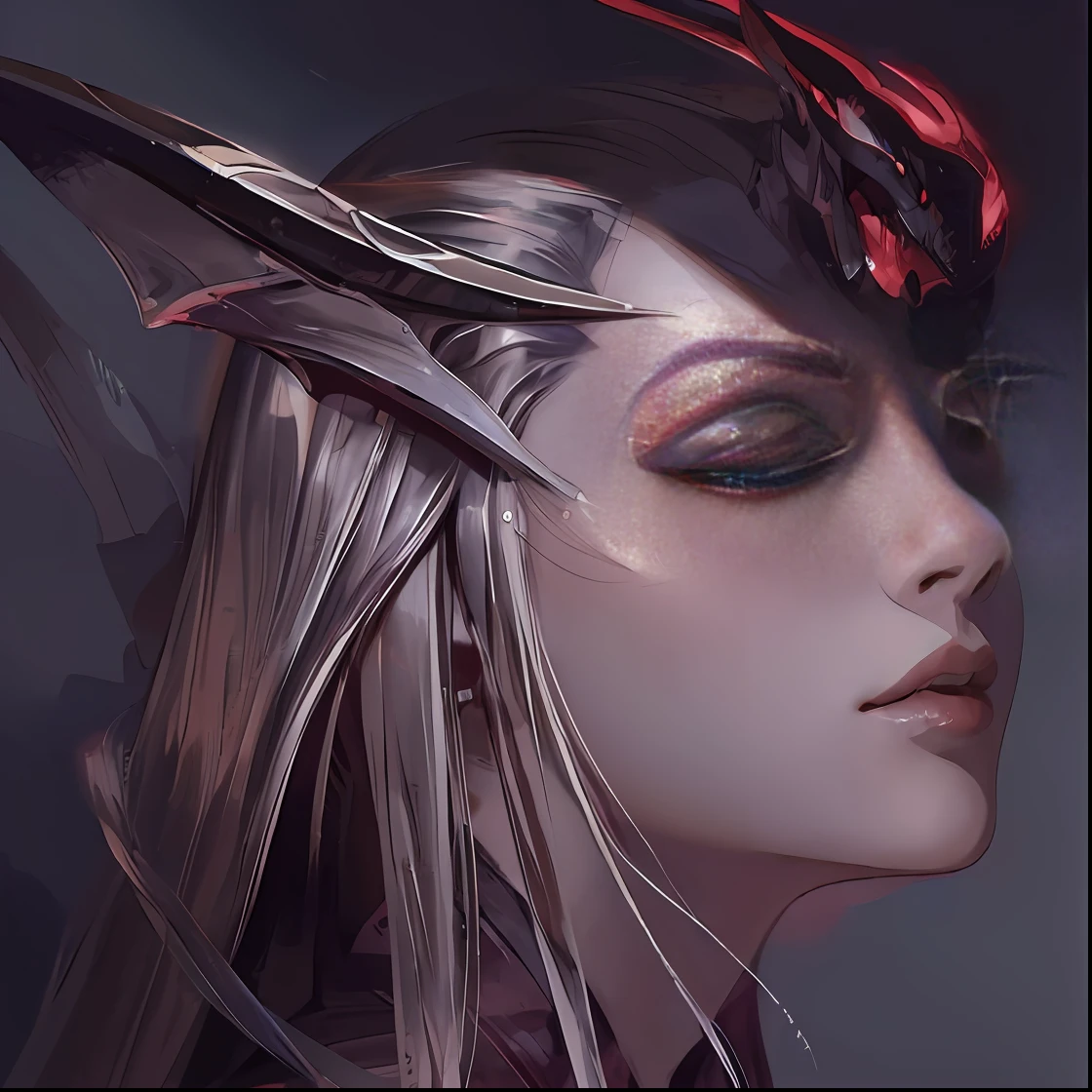 a close up of a woman with a dragon head and a sword, Artgerm detalhado, Retrato de uma rainha elfa, princesa elfo escuro, bela condessa elfa escura, Artgerm. High detail, Artgerm extremamente detalhado, Modelo IG | Artgerm, retrato Artgerm, retrato de arte conceito de fantasia, Rainha elfa bonita e elegante, Artgerm Art --auto