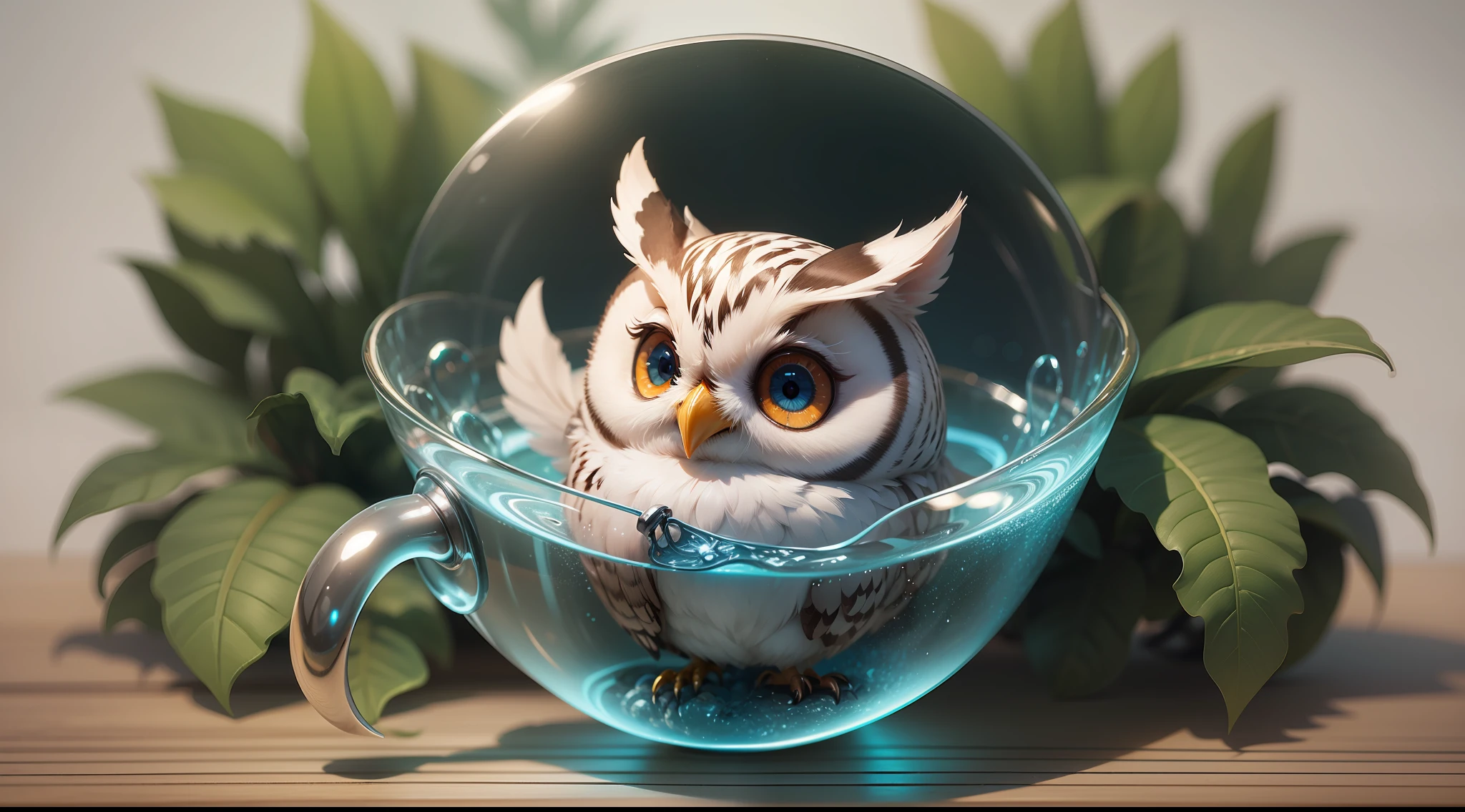 gorgeous tiny hyperrealistic white owl with eyes of azuia colors, passionate look, taking care of a necklace, Chibi, adorable and cute, logo design, cartoon, cinematic lighting effect, charming, 3D vector art, cute and quirky, fantasy art, bokeh, hand drawn, digital painting, soft lighting, isometric style, 4K resolution, photorealistic rendering, highly detailed cleaning, vector image, photorealistic masterpiece, professional photography, simple space scenery, plain white background, isometric, vibrant vector