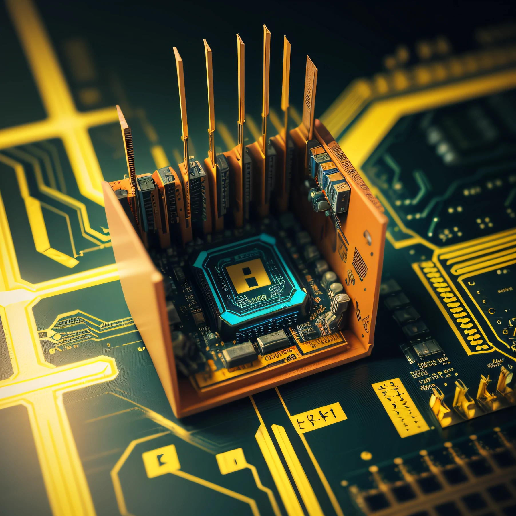 um close up de uma placa de circuito com muitas luzes azuis, placas de circuito, electronic circuitry, placas de circuito, texture electronic circuit, Circuitos, placa, motherboard circuitry, Cyber Background, texture electronic circuit, intricate neon circuit pattern, placa de circuito impresso, processador de placa de circuito, Tecnologia abstrata, microchips, microchip, chips de computador, electric wallpaper --auto